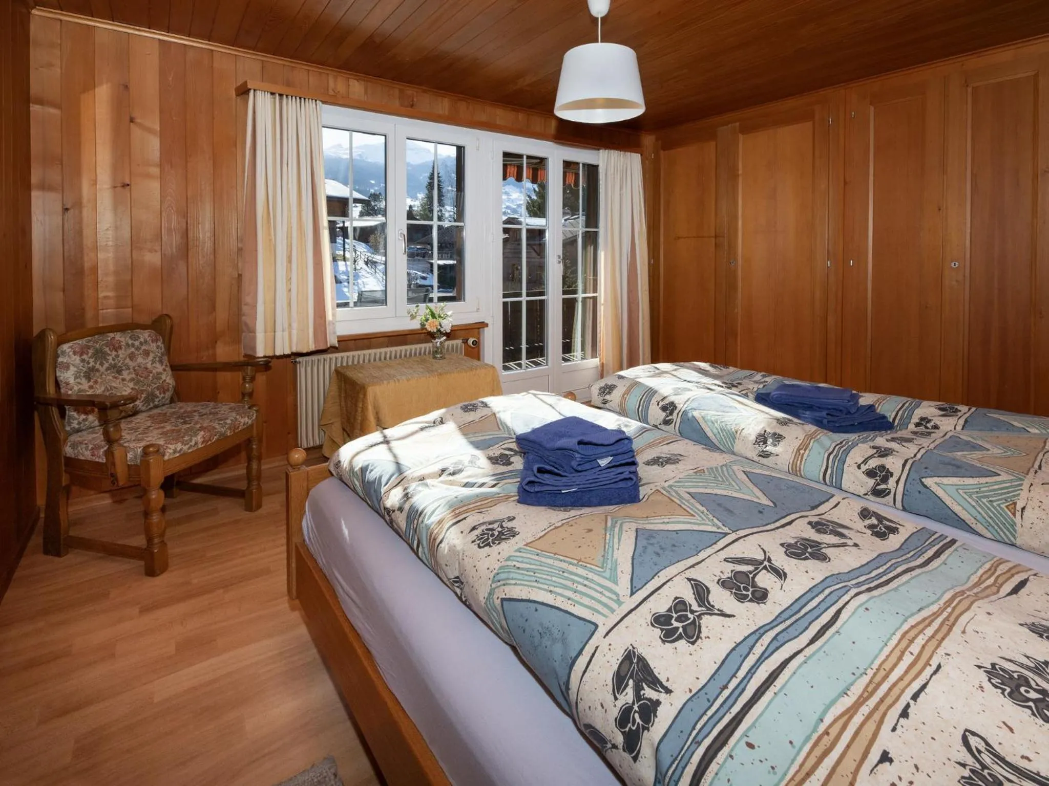 Bedroom, Bed in Apartment Chalet Spassvogel by Interhome