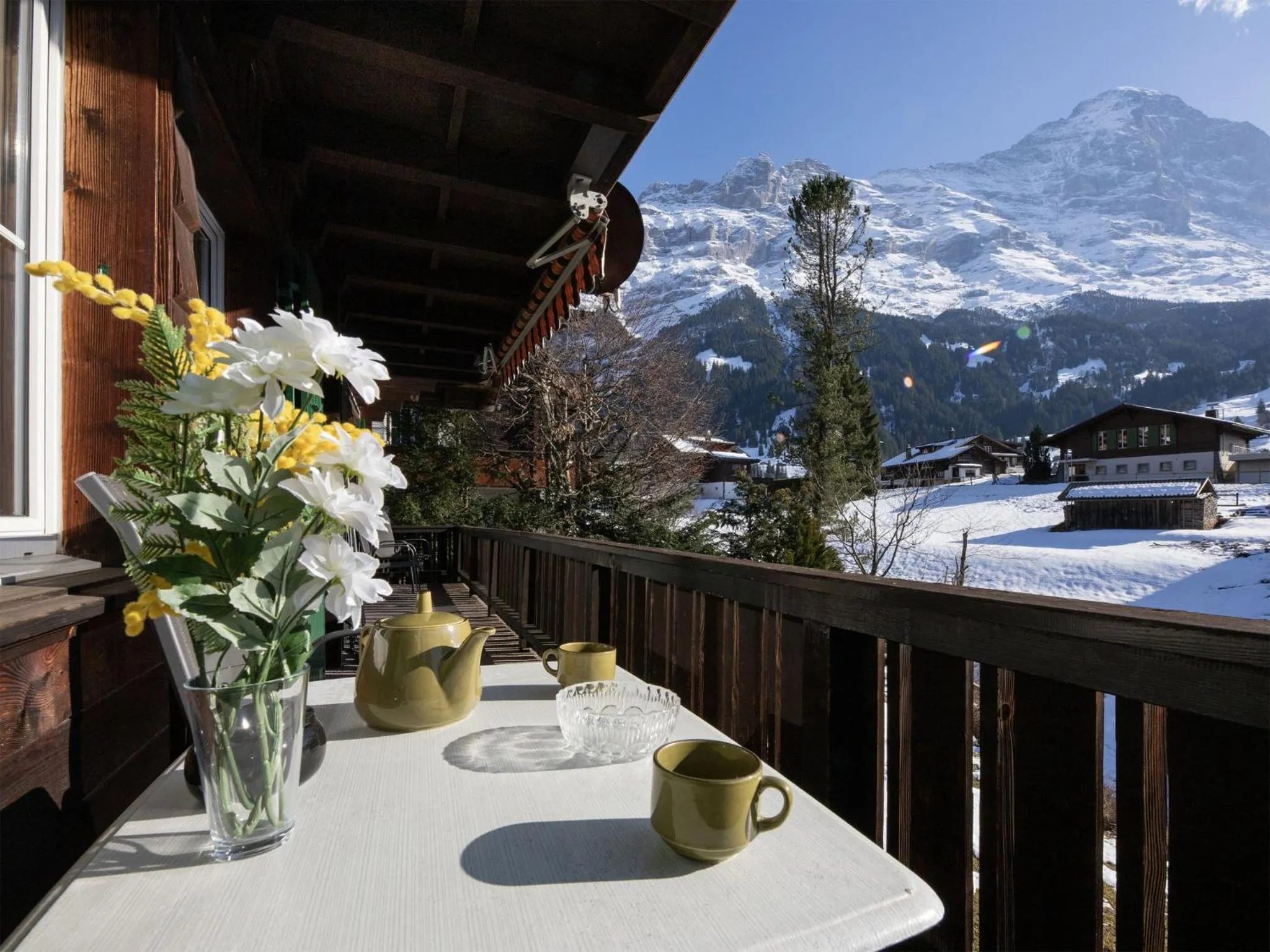 Balcony/Terrace in Apartment Chalet Spassvogel by Interhome
