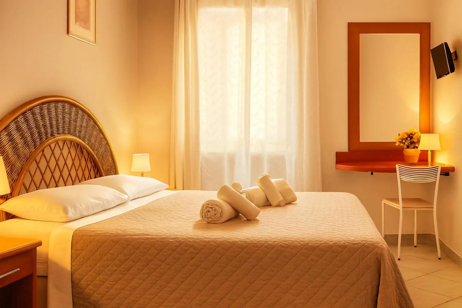 Bed in Hotel Ariston