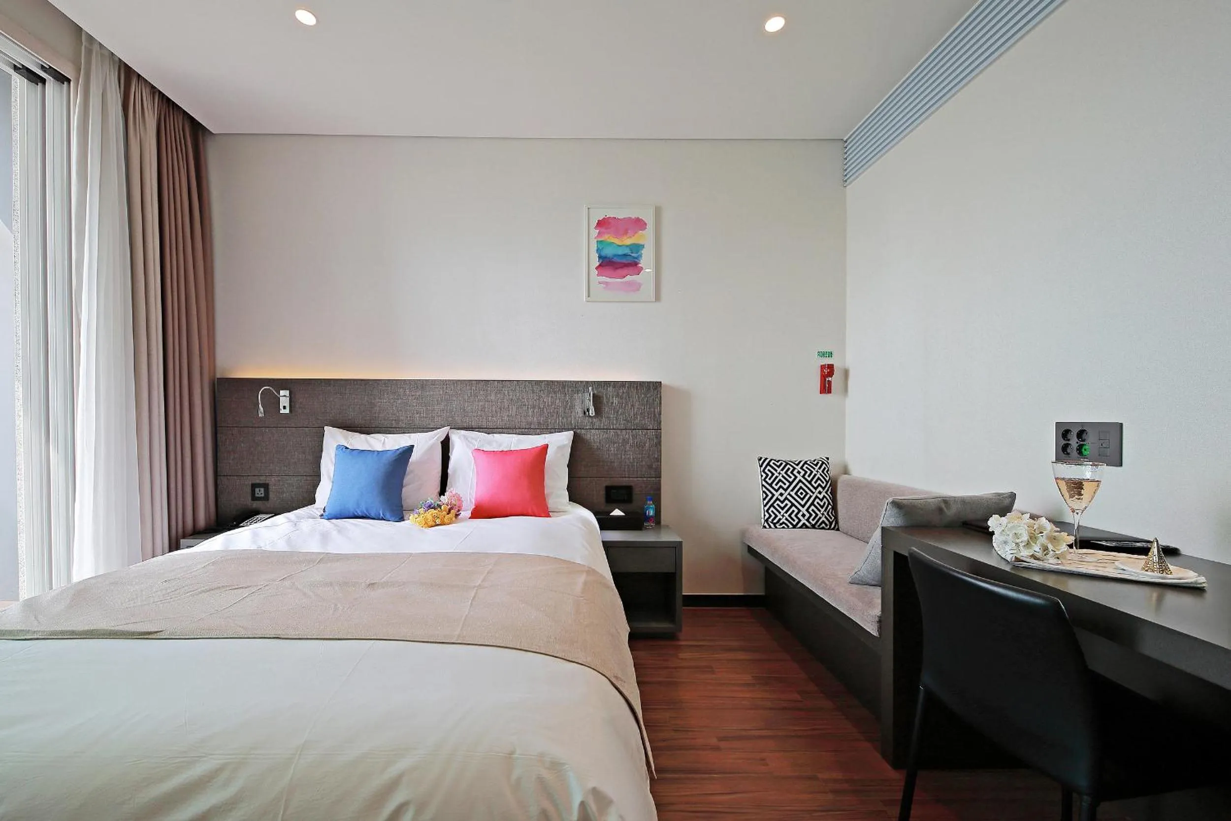 Bed in Airsky Hotel Incheon