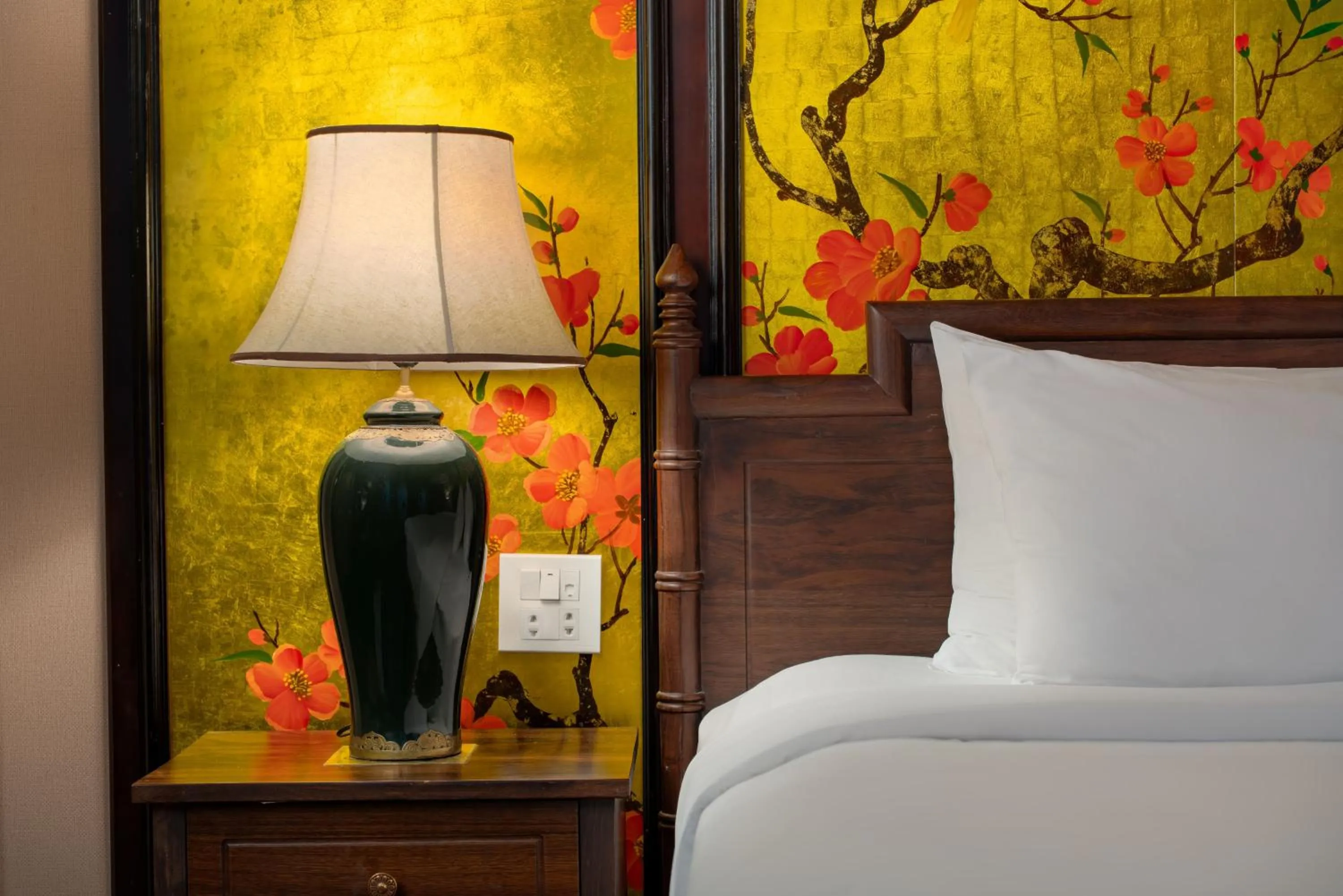 Decorative detail, Bed in Indochine Cruise Lan Ha Bay