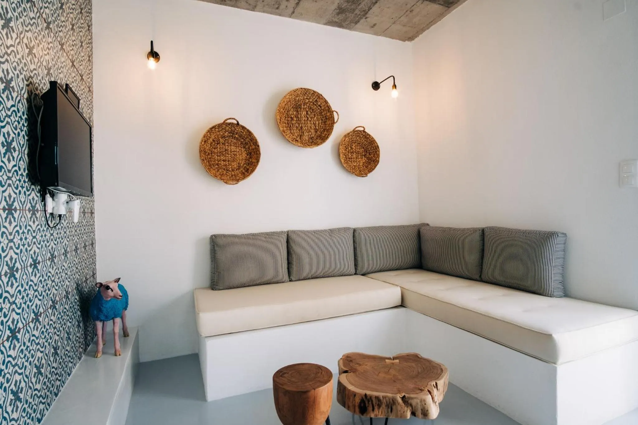 Seating area in Mesanto Luxury Suites