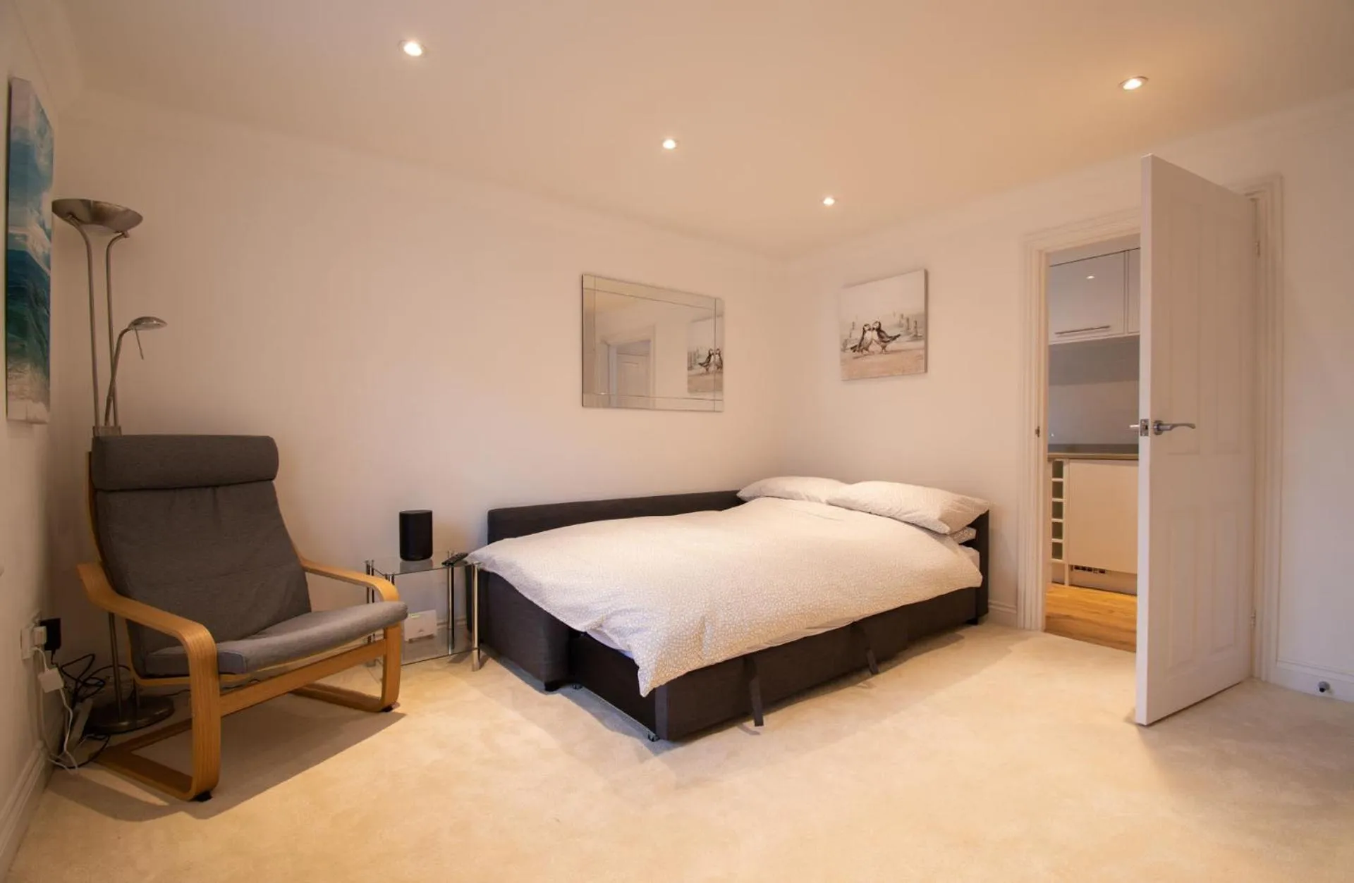 Living room, Bed in Wakeford Cottage