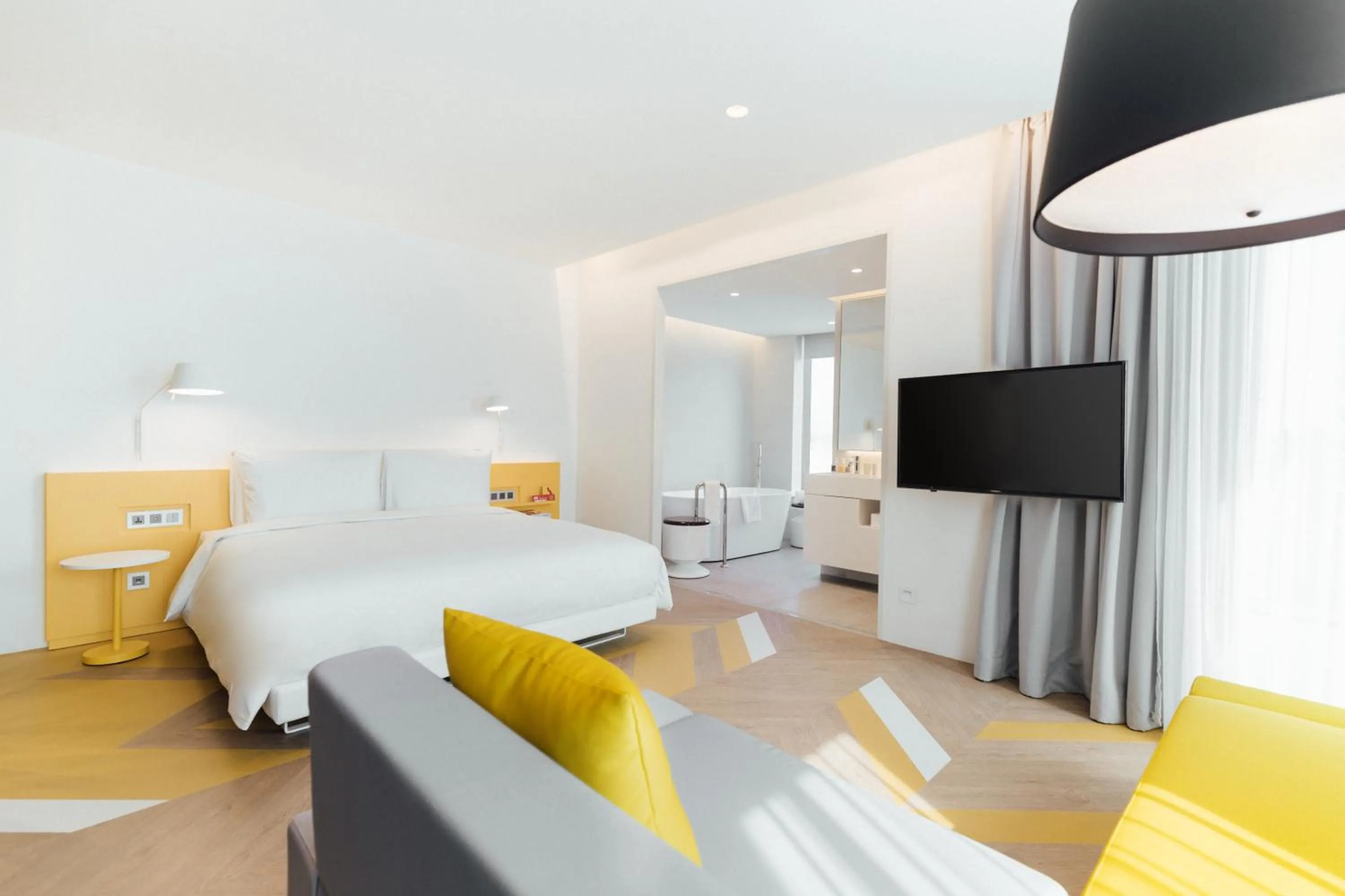 Living room, Bed in The Place Taipei