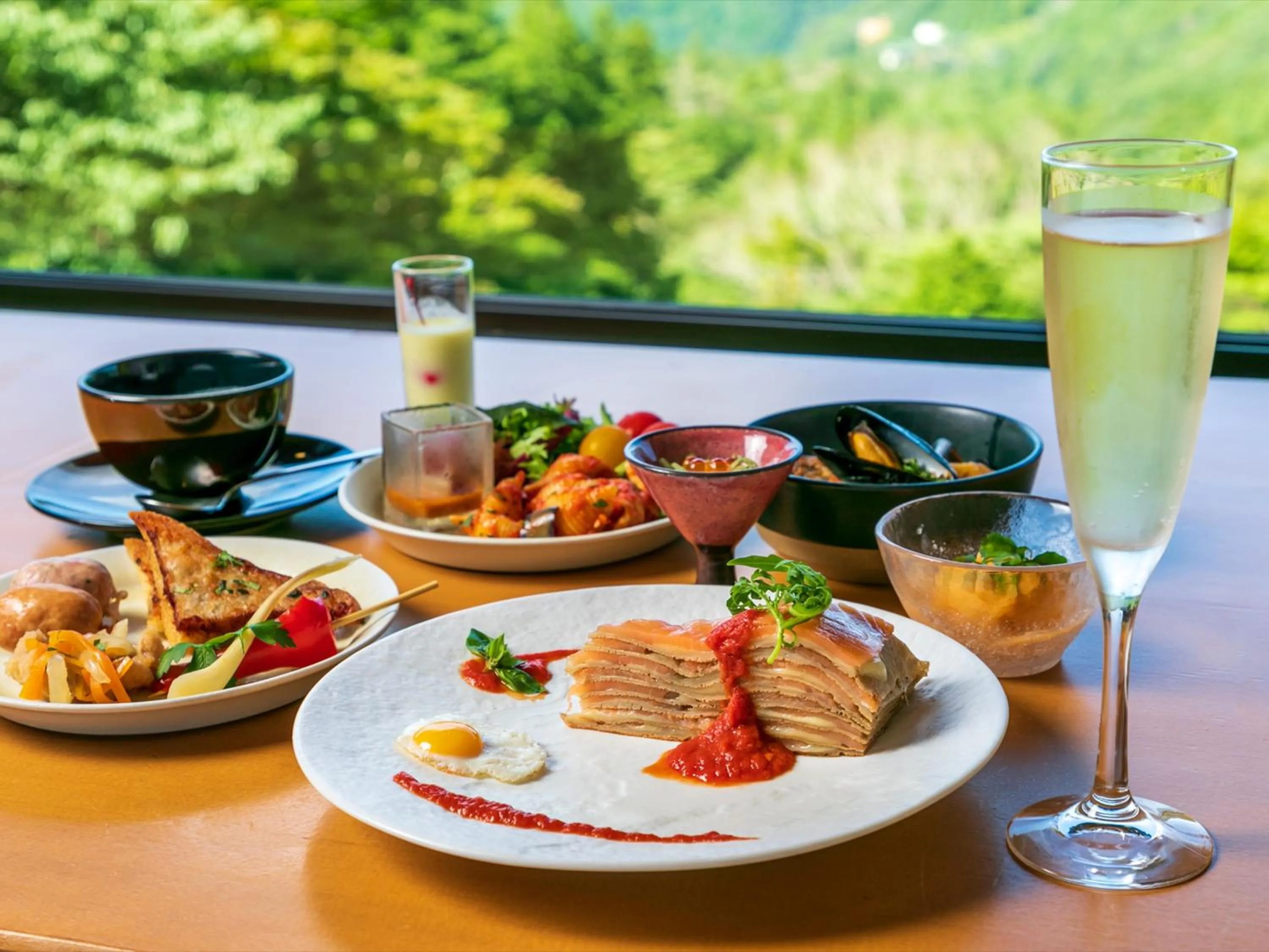 Breakfast in barhotel Hakone Kazan