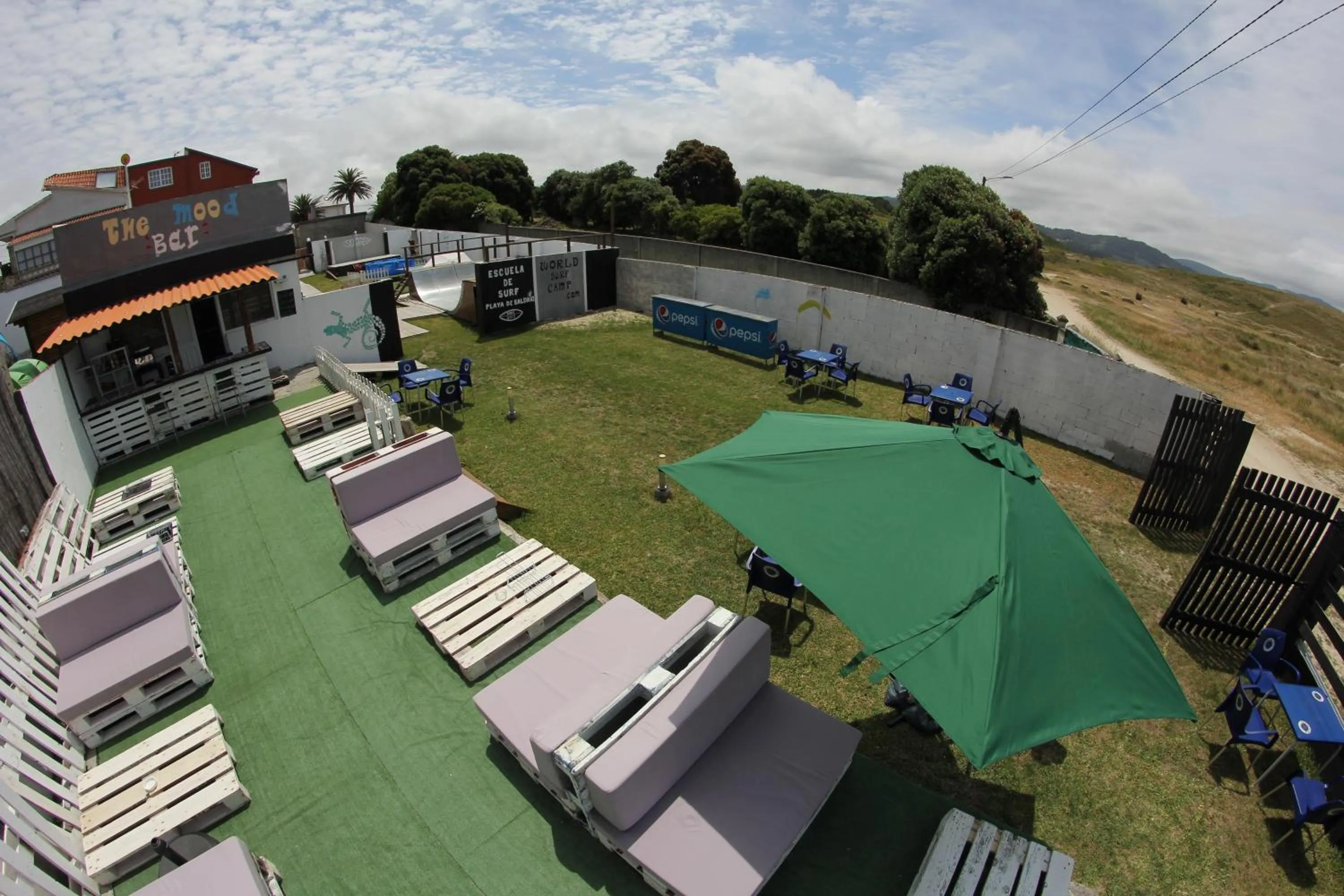 Garden view in Coruña Backpackers Hostel