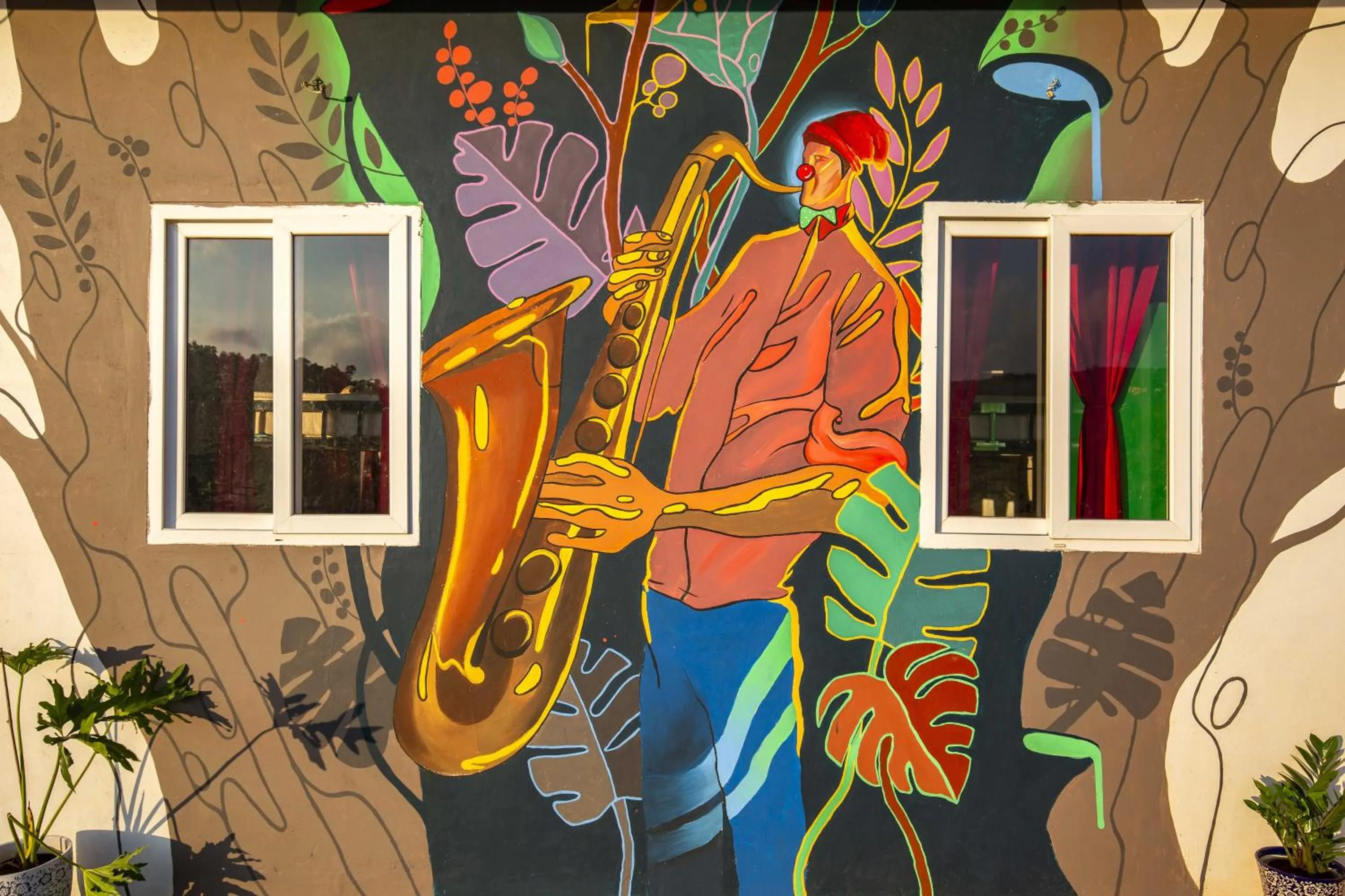 Decorative detail in Zostel Vagamon