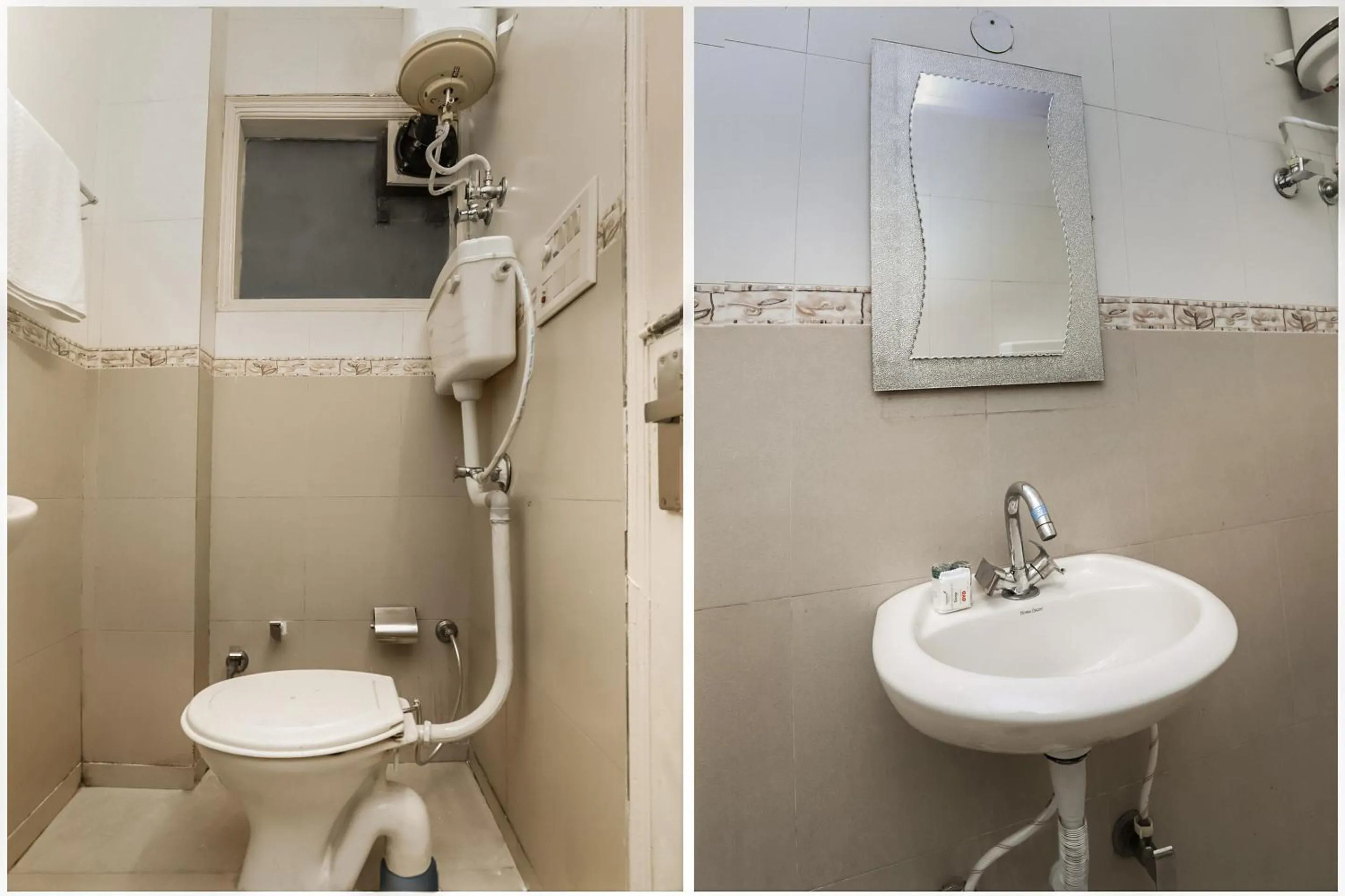 Bathroom in Collection O Ramji Grand Near Tdi Mall