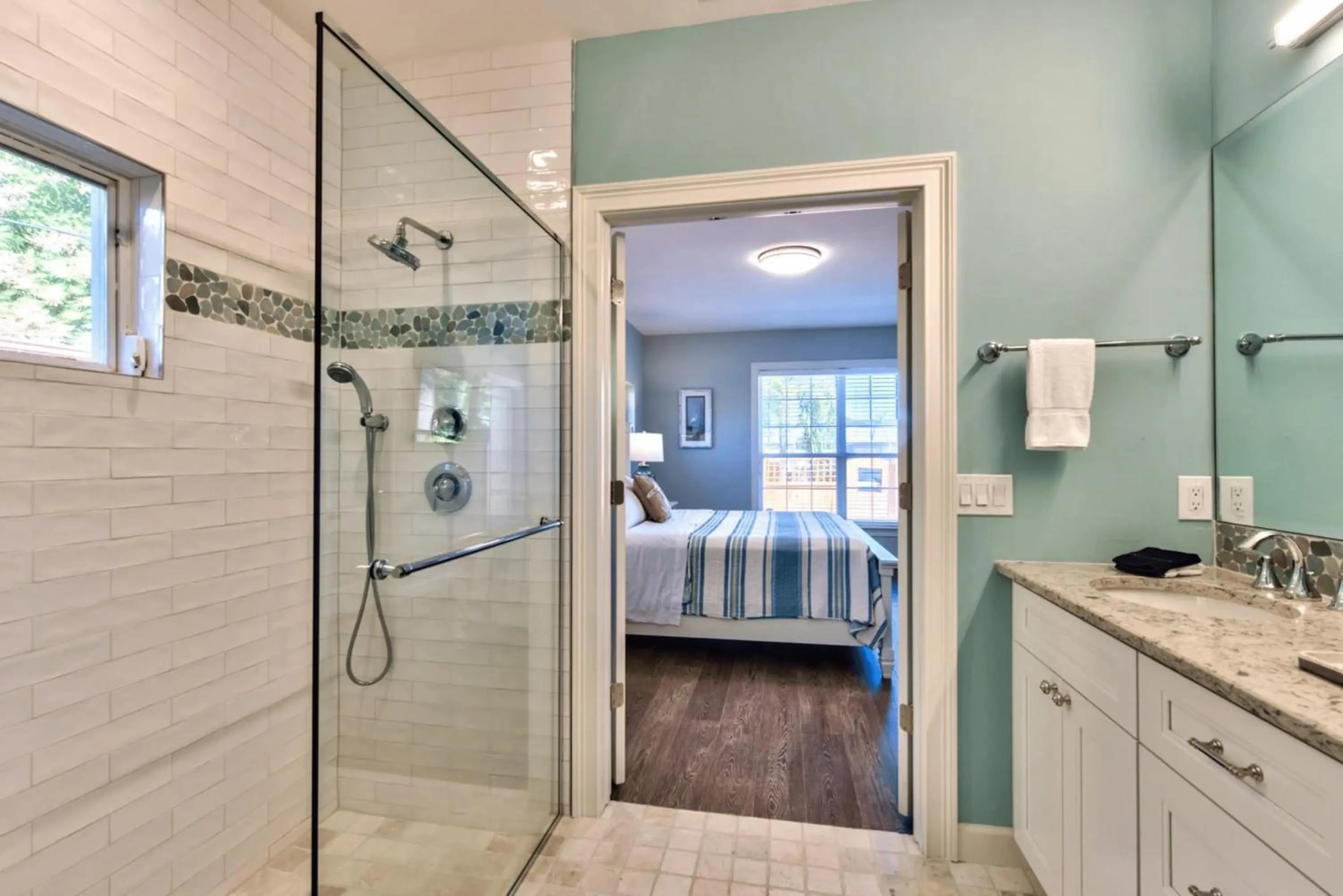 Shower, Bed in Sardinia Vacation Rental