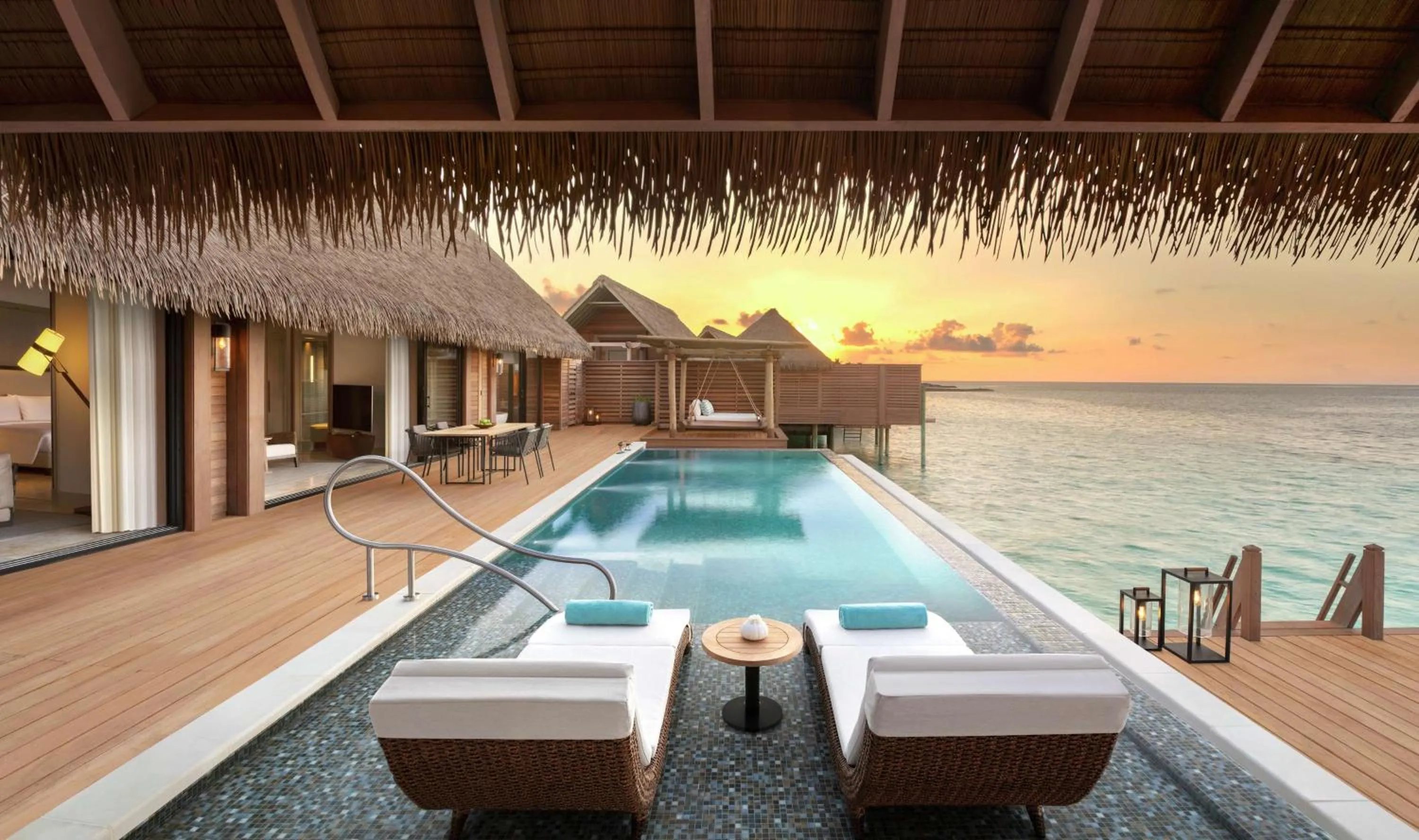 Pool view in Waldorf Astoria Maldives Ithaafushi