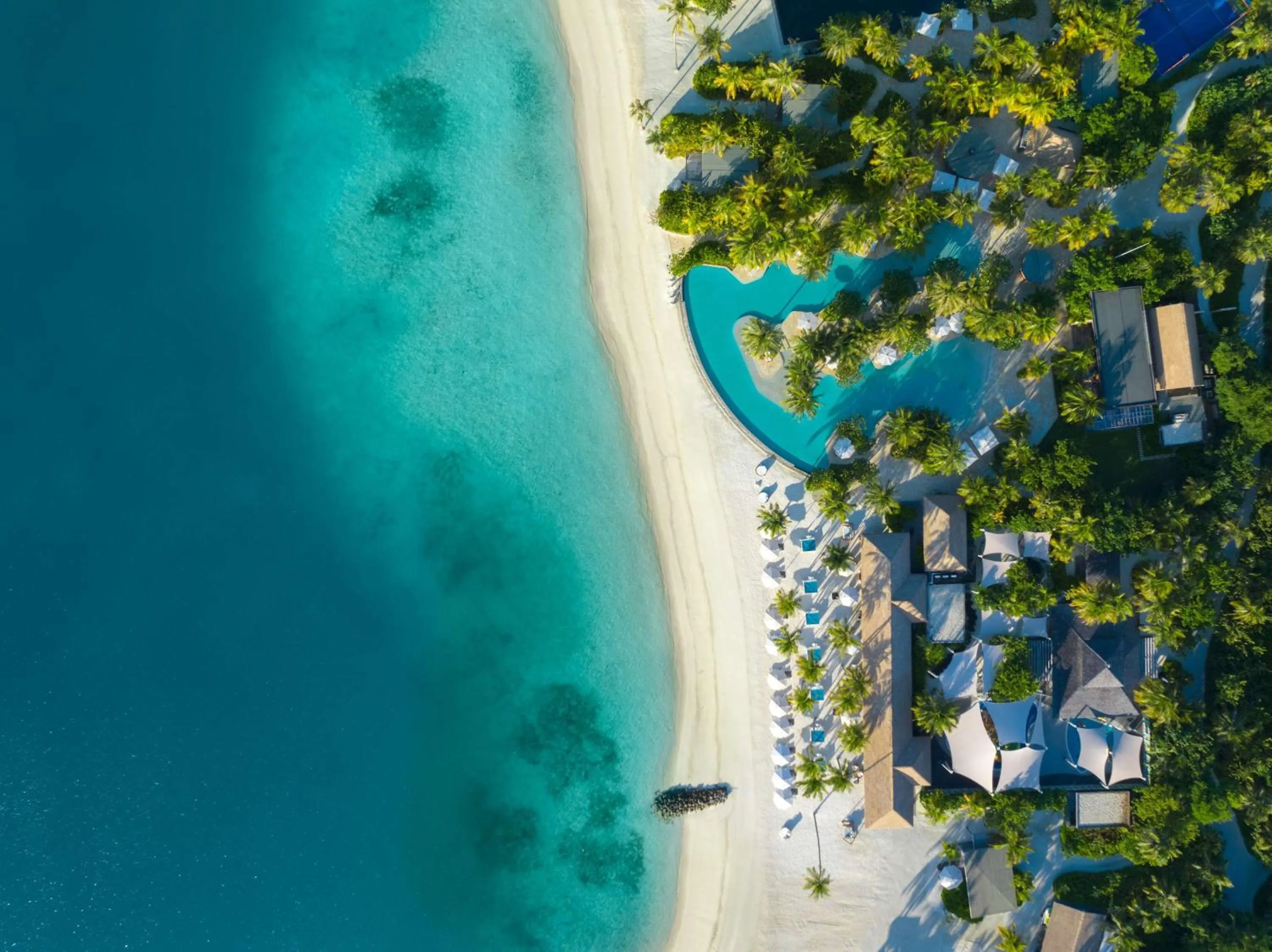 Pool view in Waldorf Astoria Maldives Ithaafushi