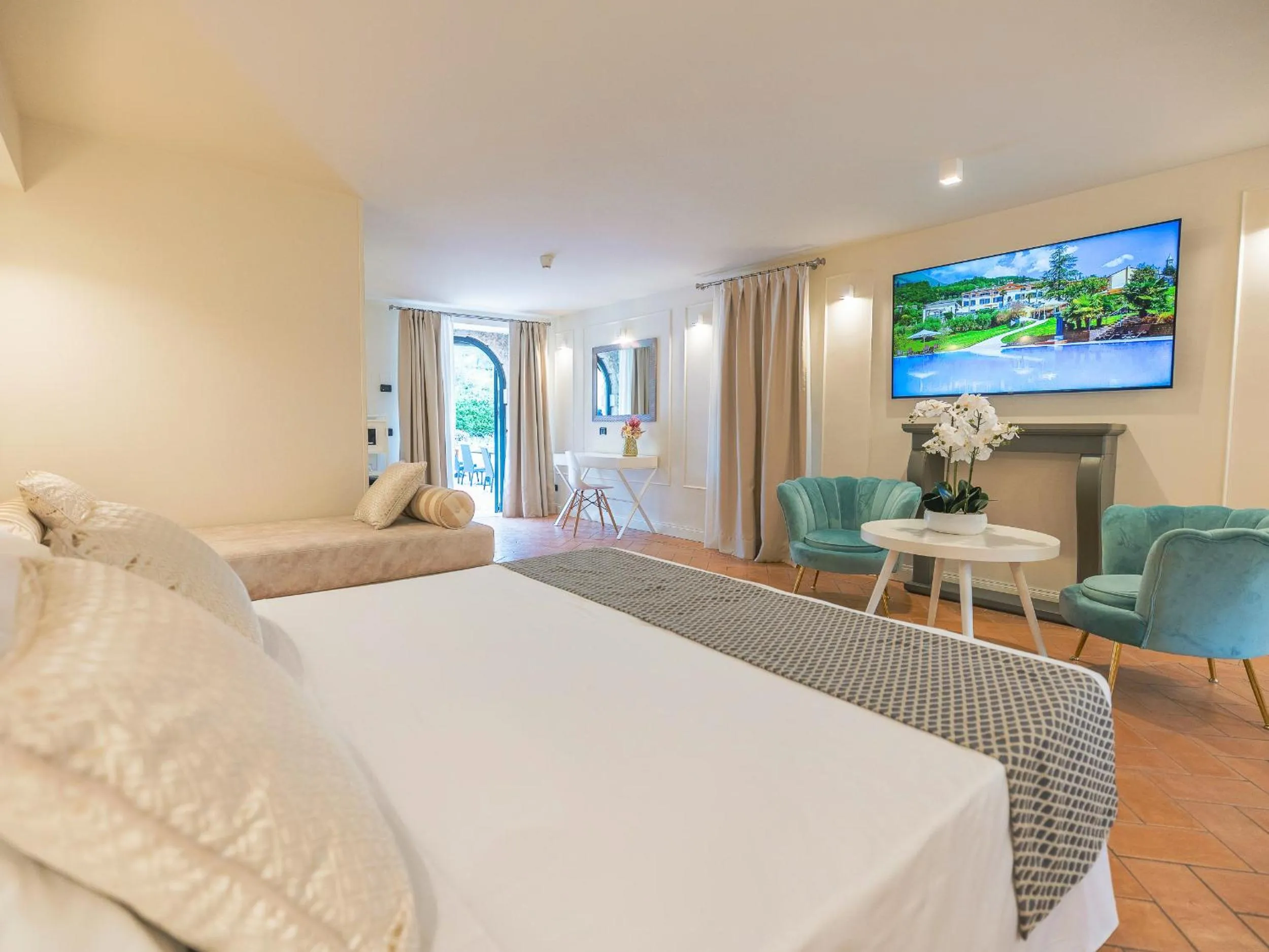 Bed in Hotel Villa Cariola