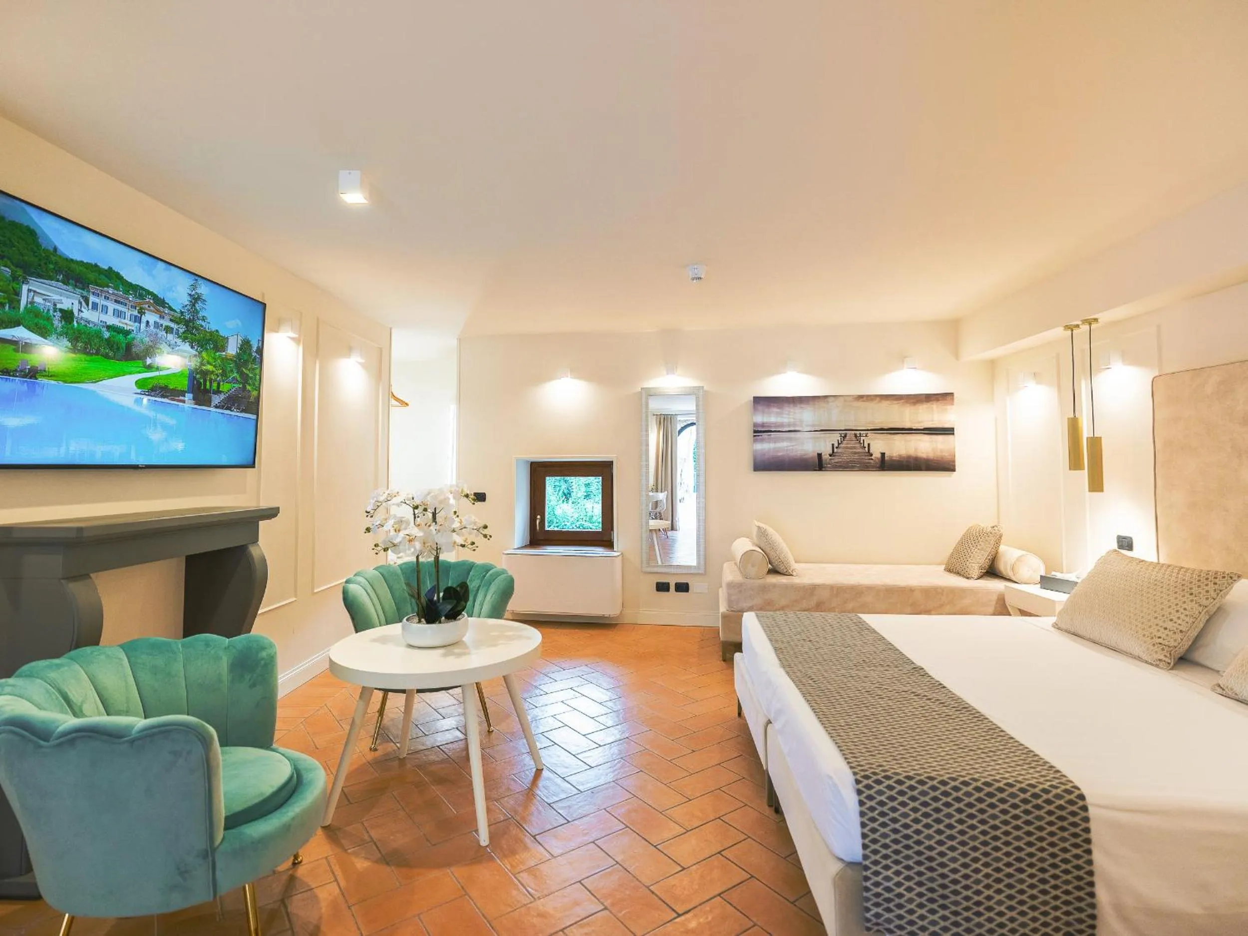 Bed in Hotel Villa Cariola