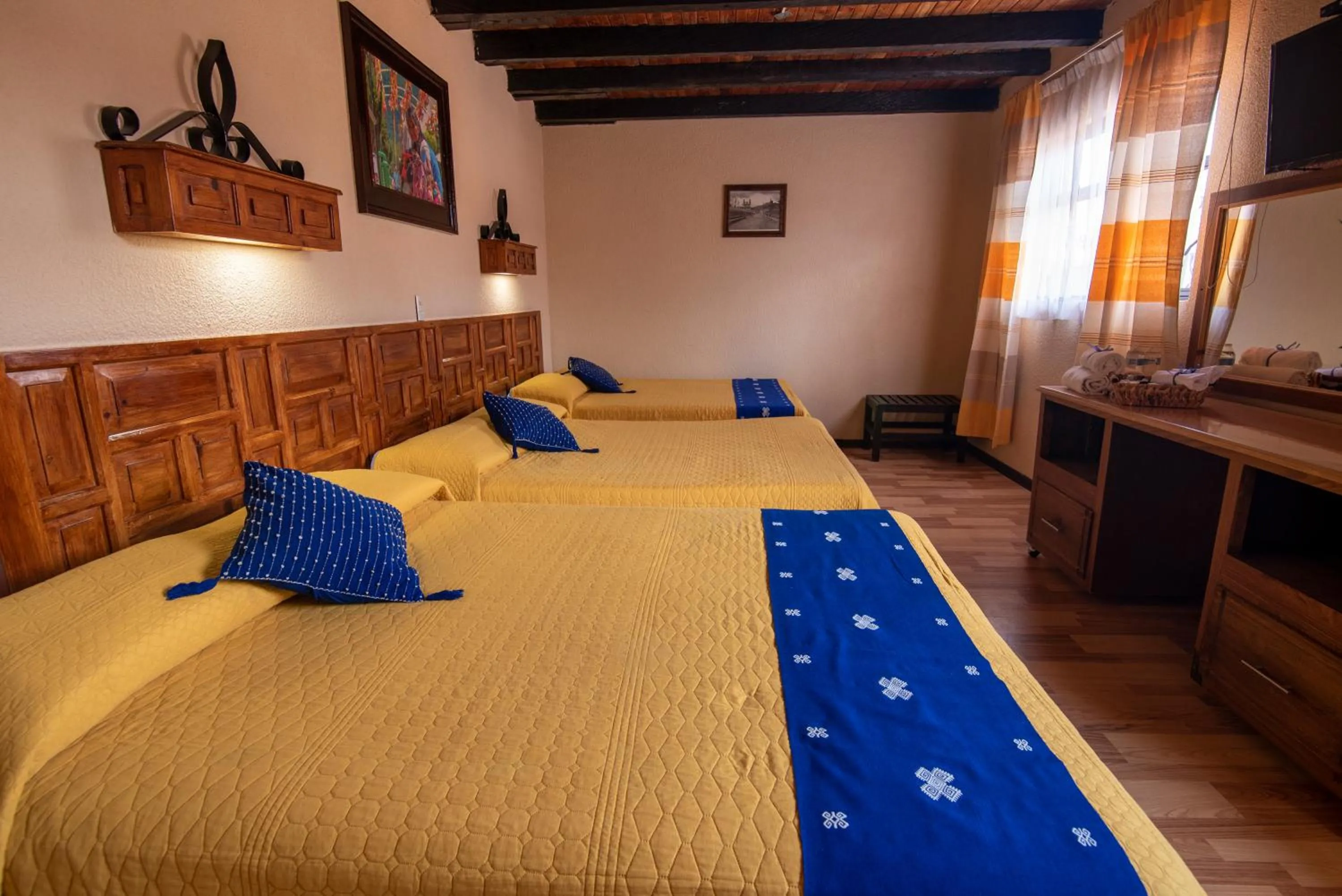 Bed in Hotel Palacio de Moctezuma