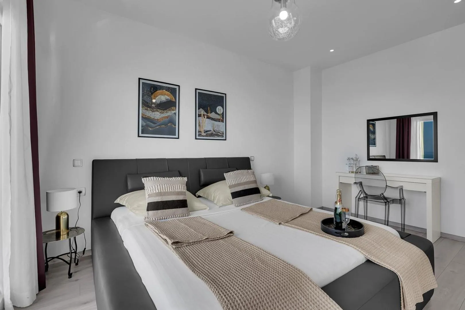 Bed in Luxury villa Mae in Makarska, pool and gym