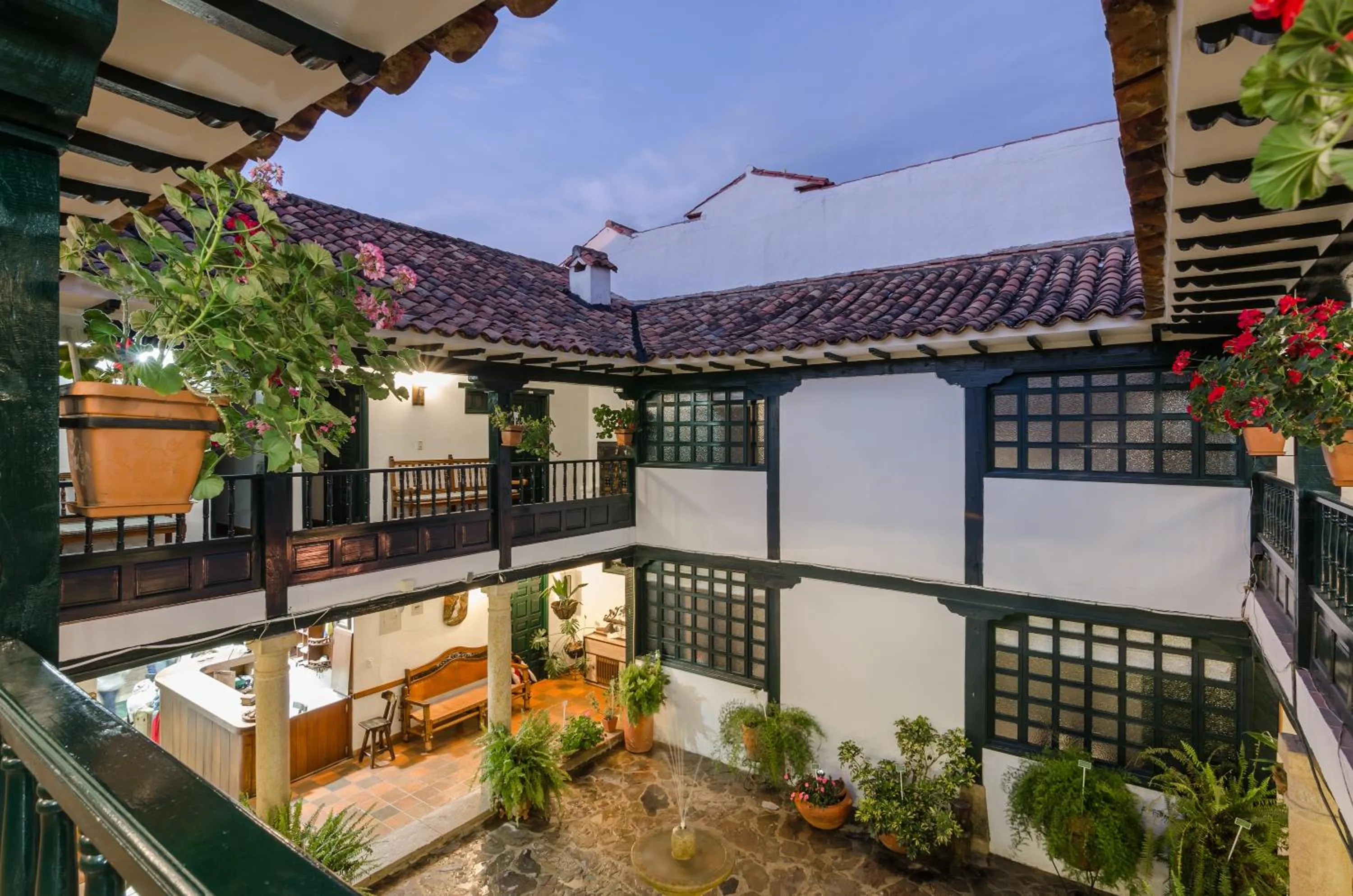 Inner courtyard view in Hotel Antonio Nariño