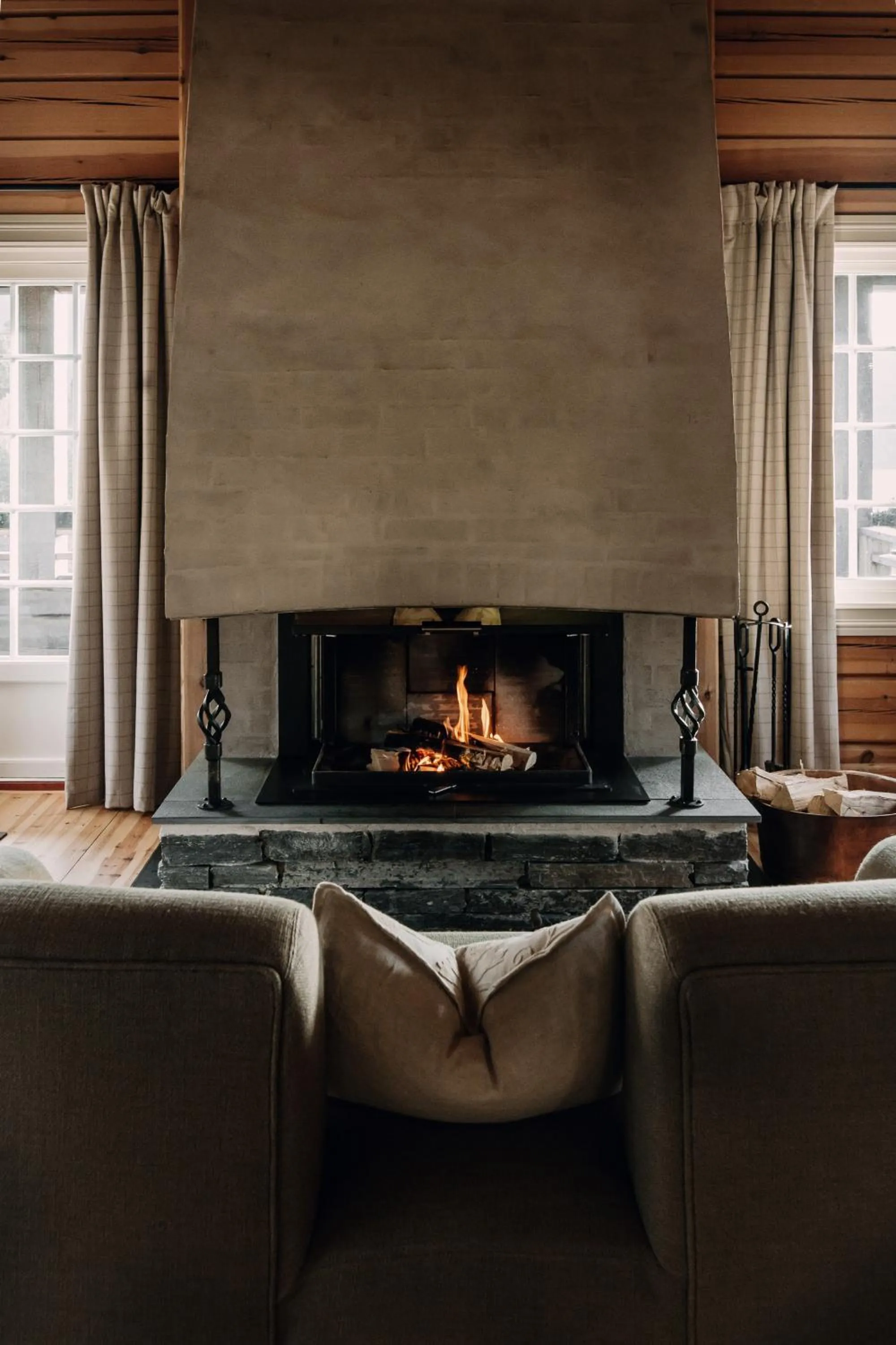 fireplace in Storfjord Hotel
