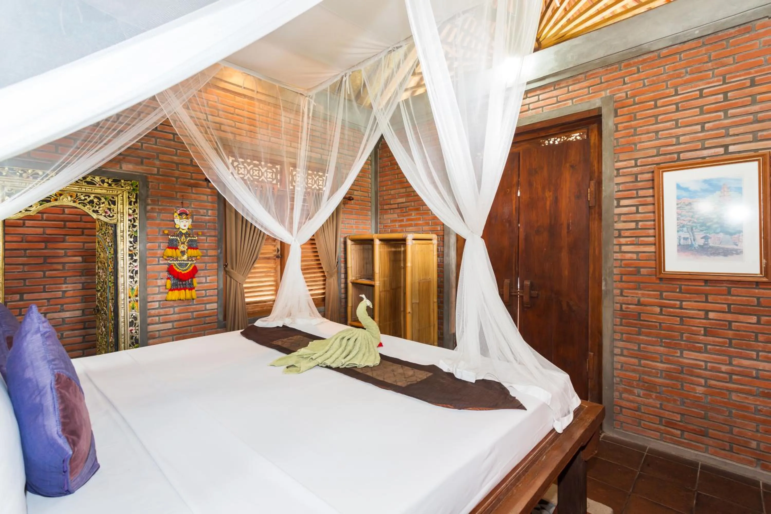 Bed in Bali Moon Guest House