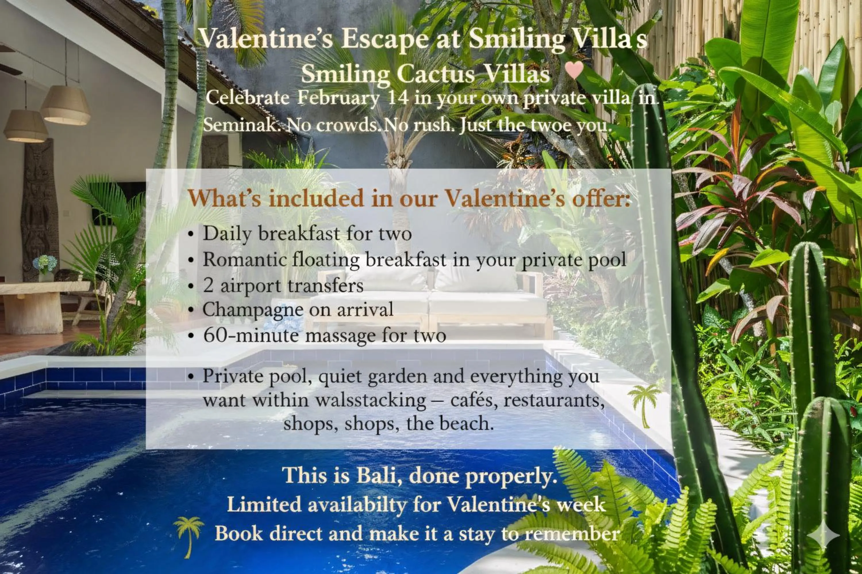 room service in Smiling Cactus Villas Seminyak