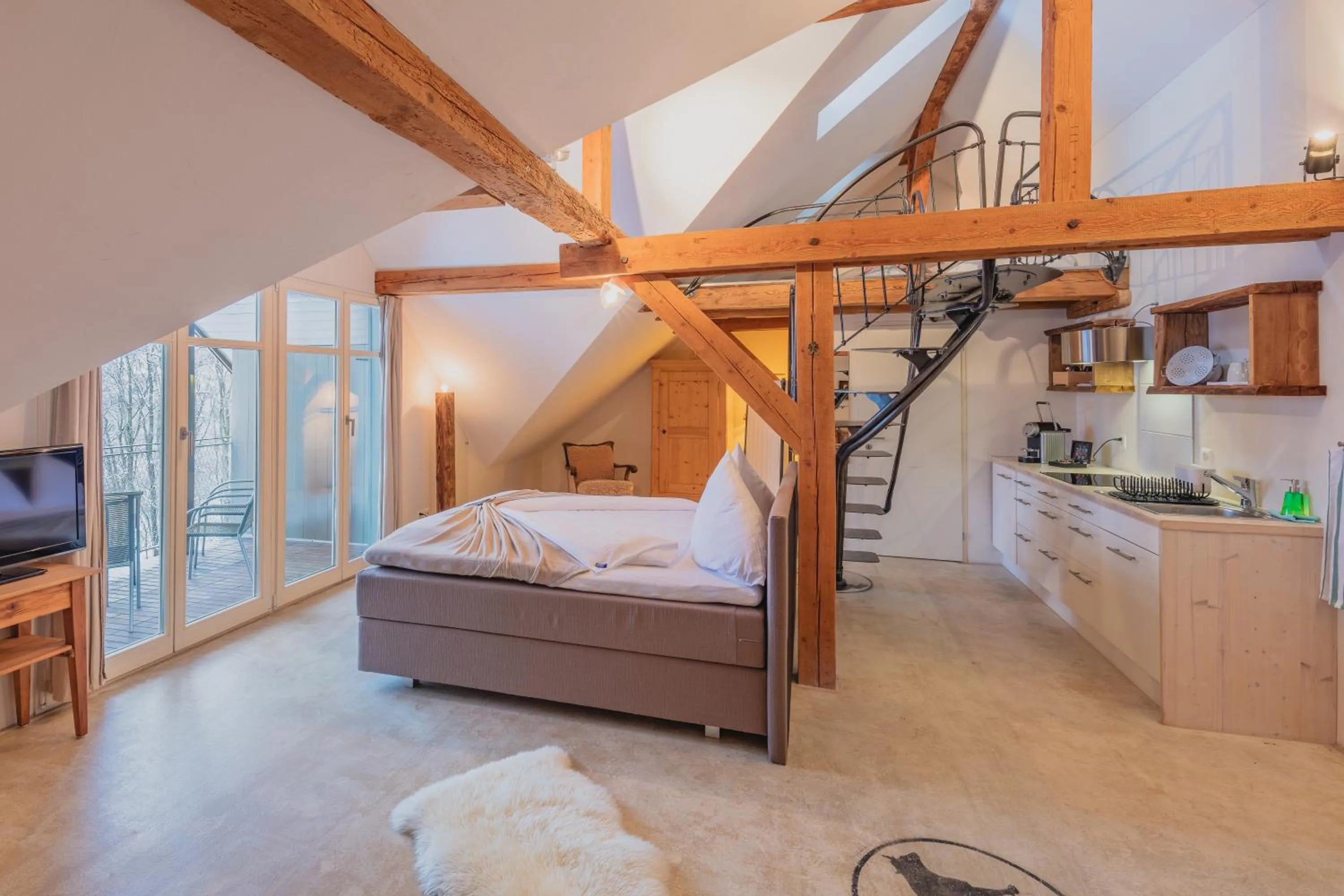 Photo of the whole room, Bed in Apart Hotel Wetterhorn