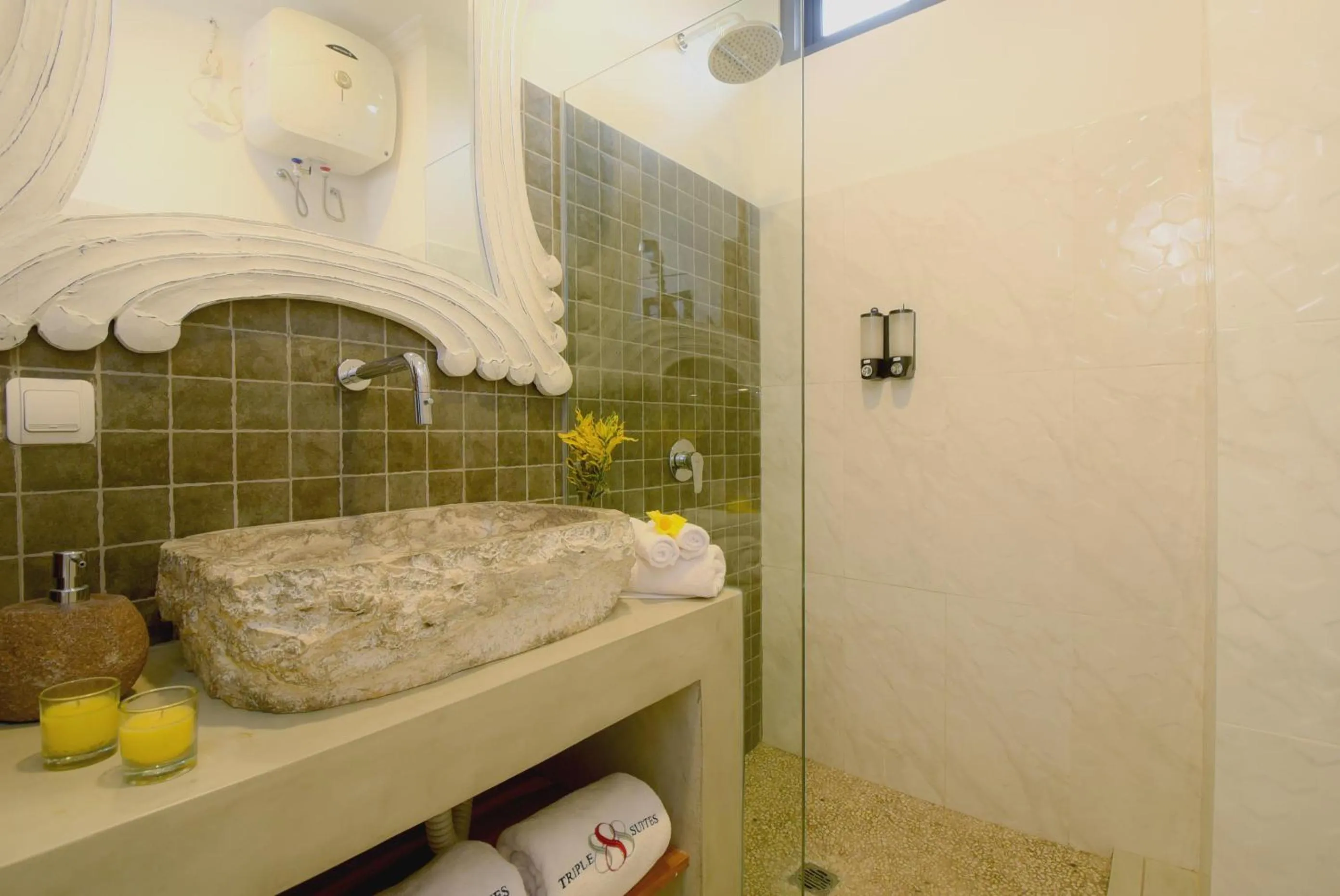 Shower in Triple 8 Suites