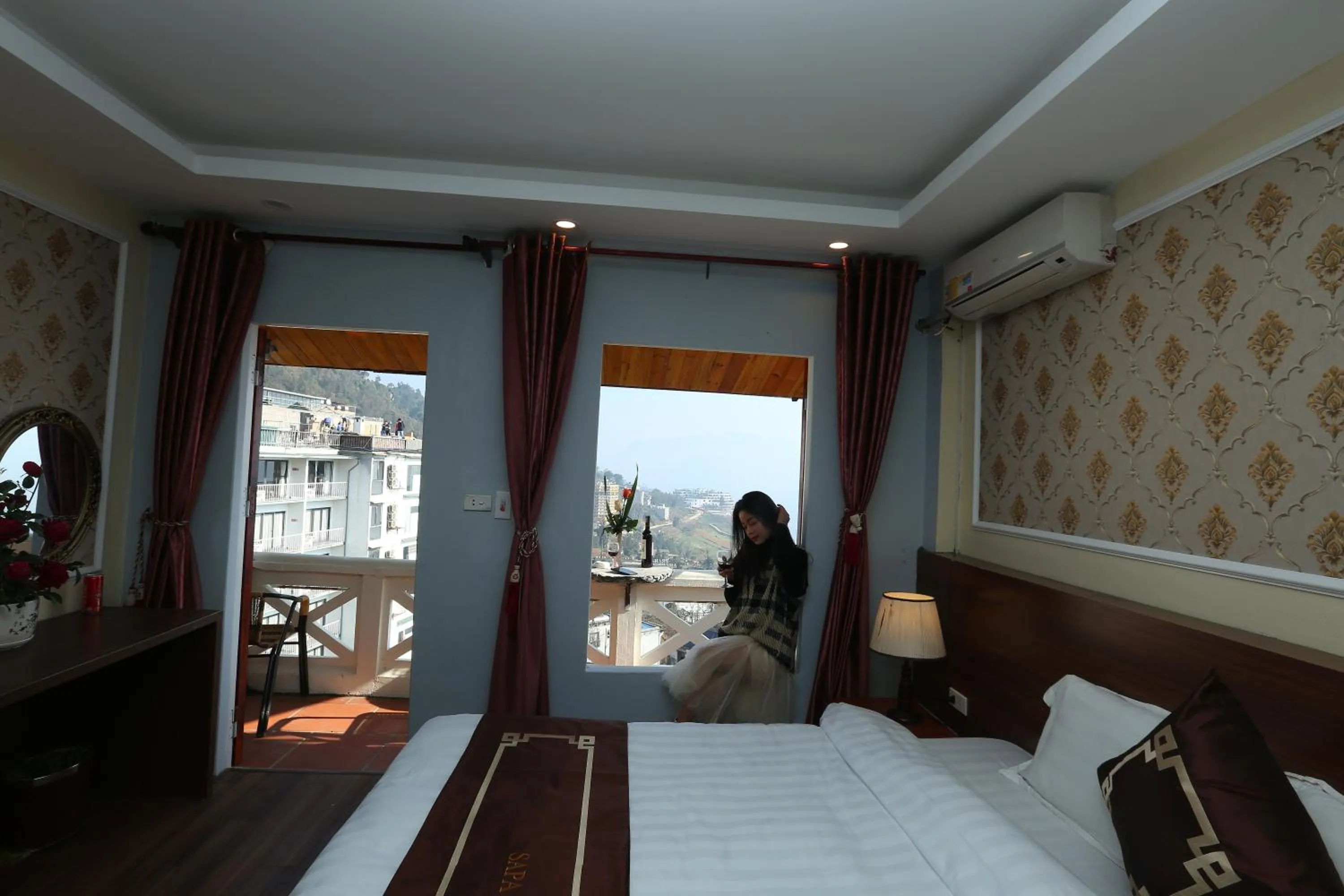 Bed in Sapa Unique Hotel