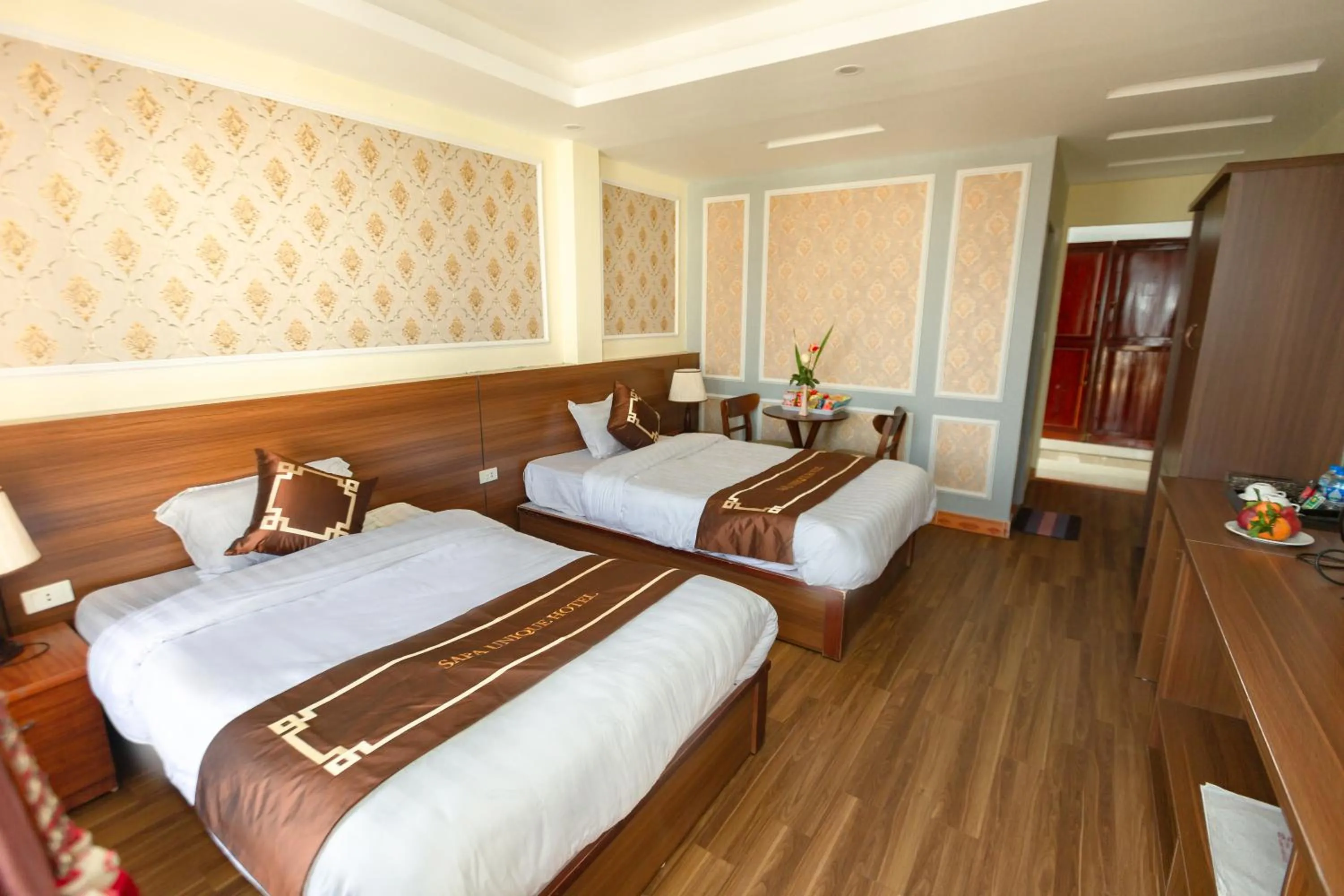 Bed in Sapa Unique Hotel