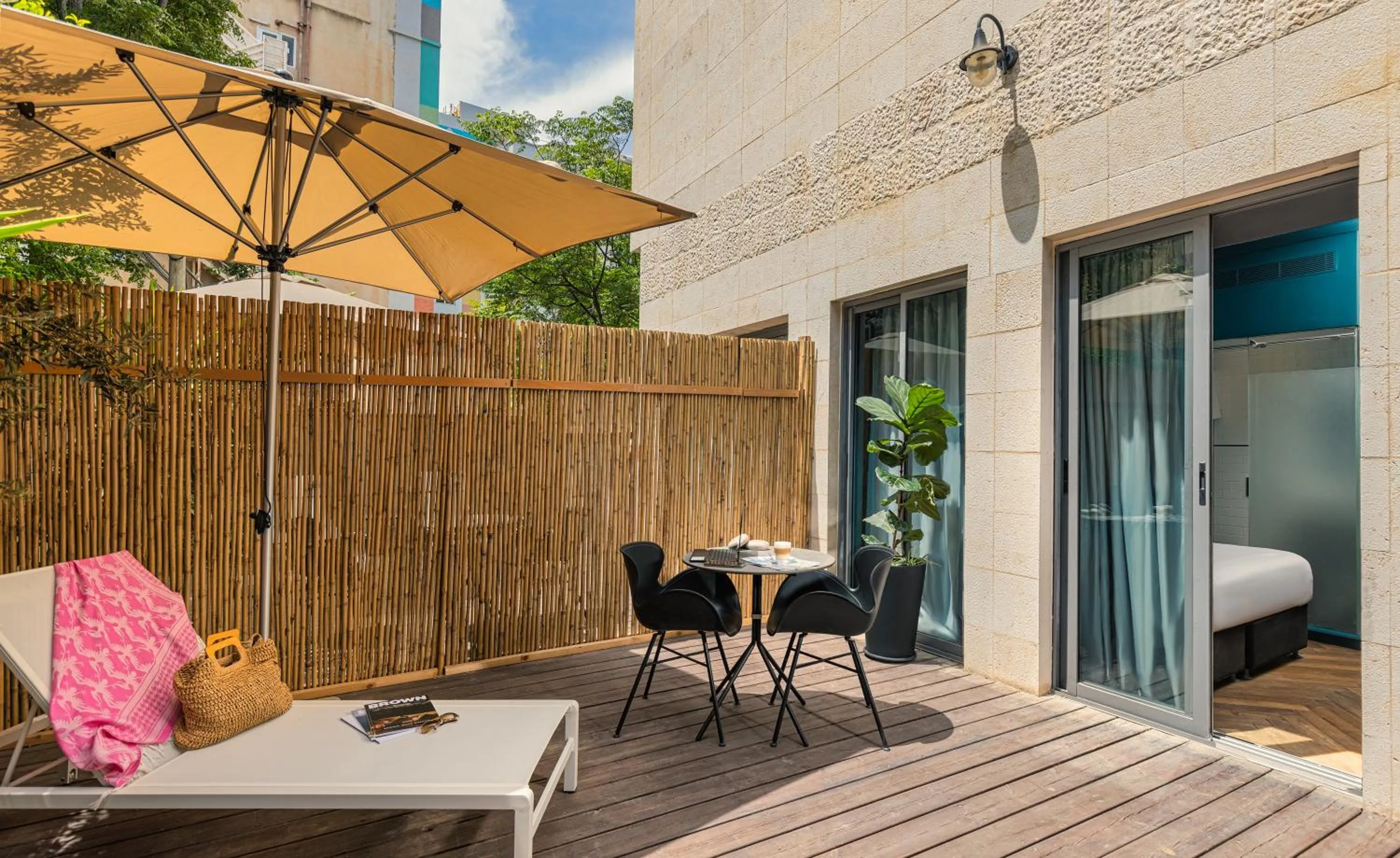 Patio in Seaside Hotel by Zvieli Hotels