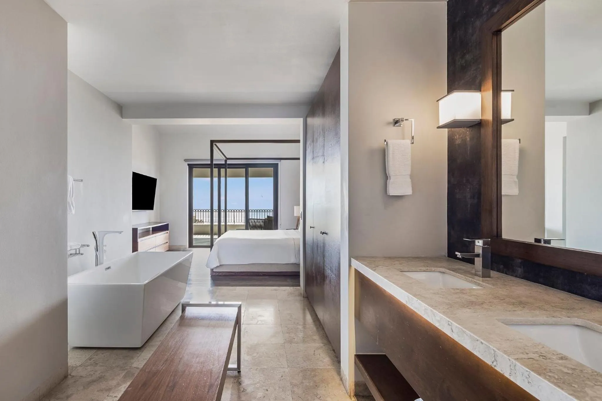 Bathroom, Bed in Live Aqua Private Residences Los Cabos