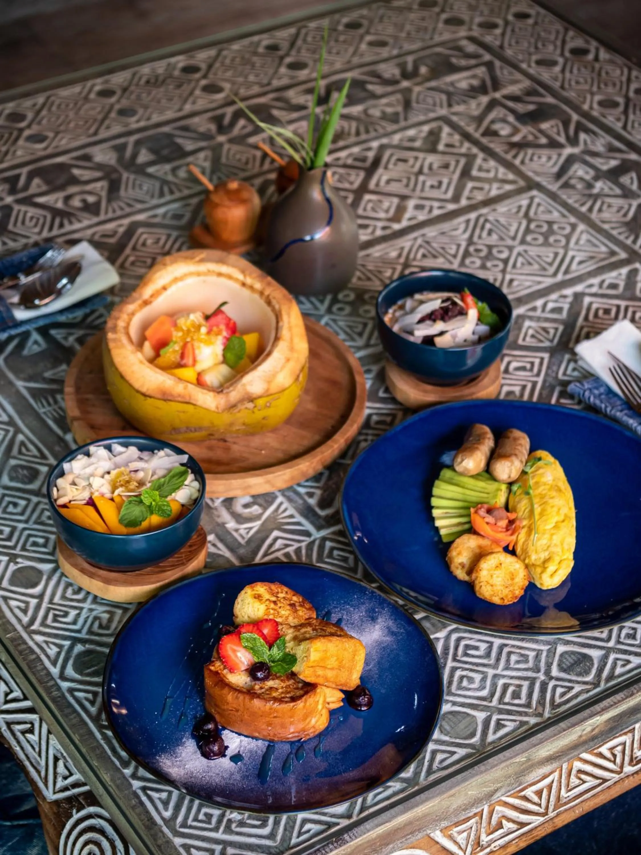 Breakfast in Blue Karma Village