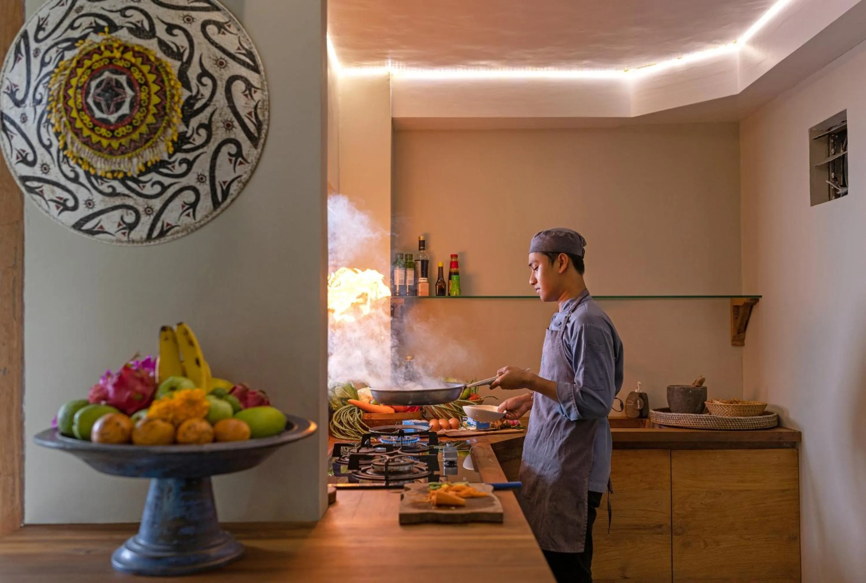 Staff in Blue Karma Village