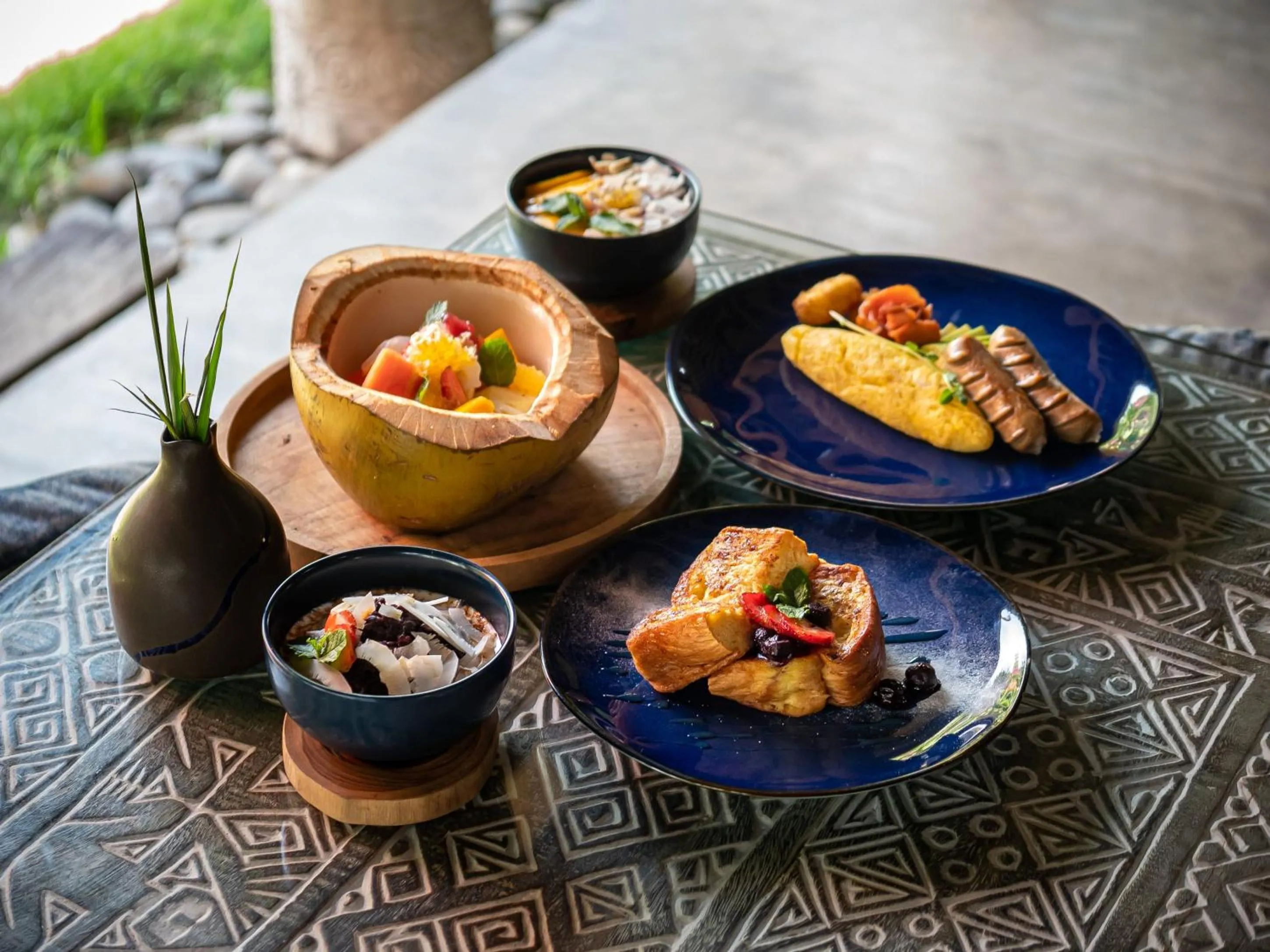 Breakfast in Blue Karma Village