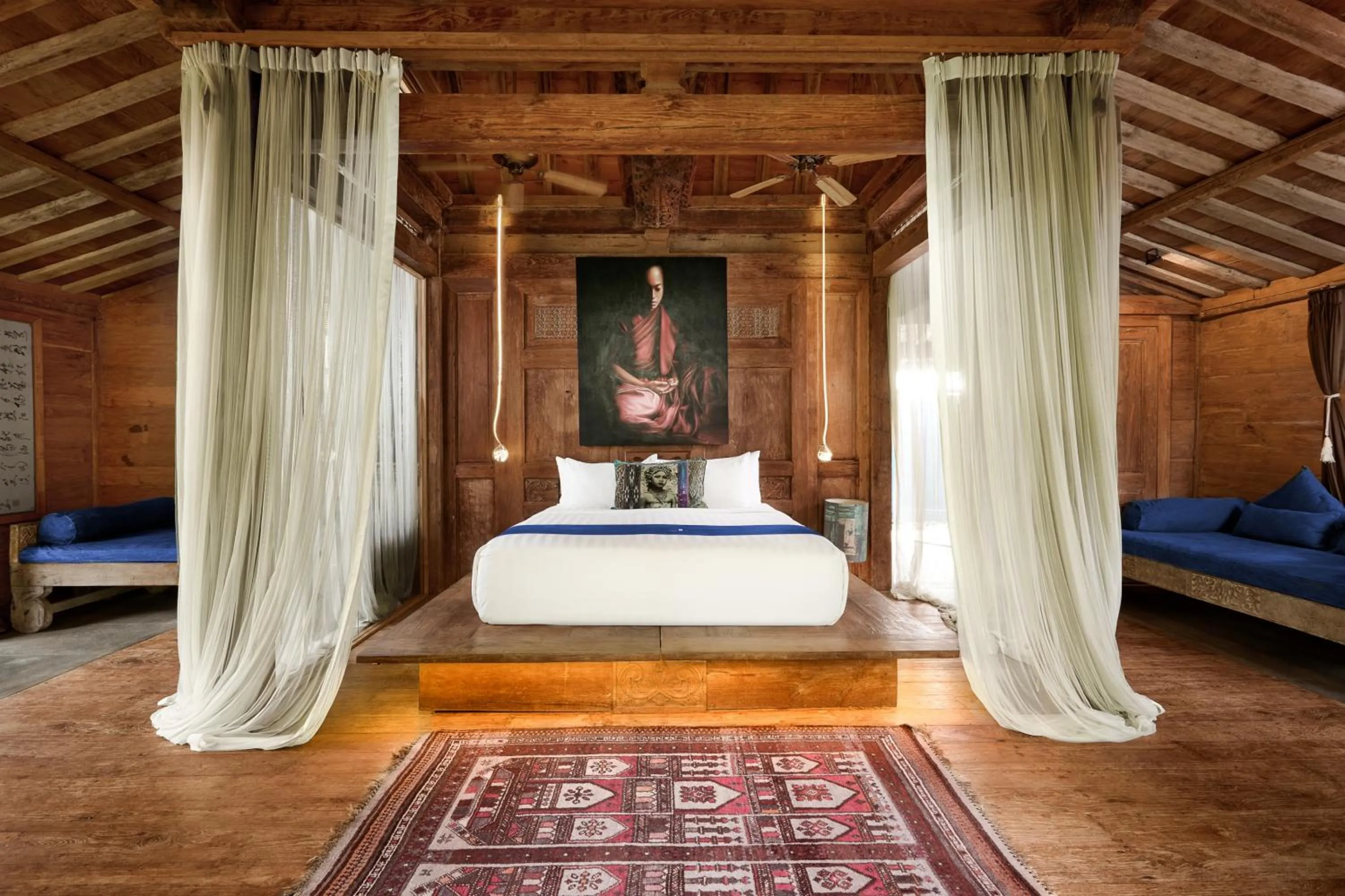 Bedroom, Bed in Blue Karma Village