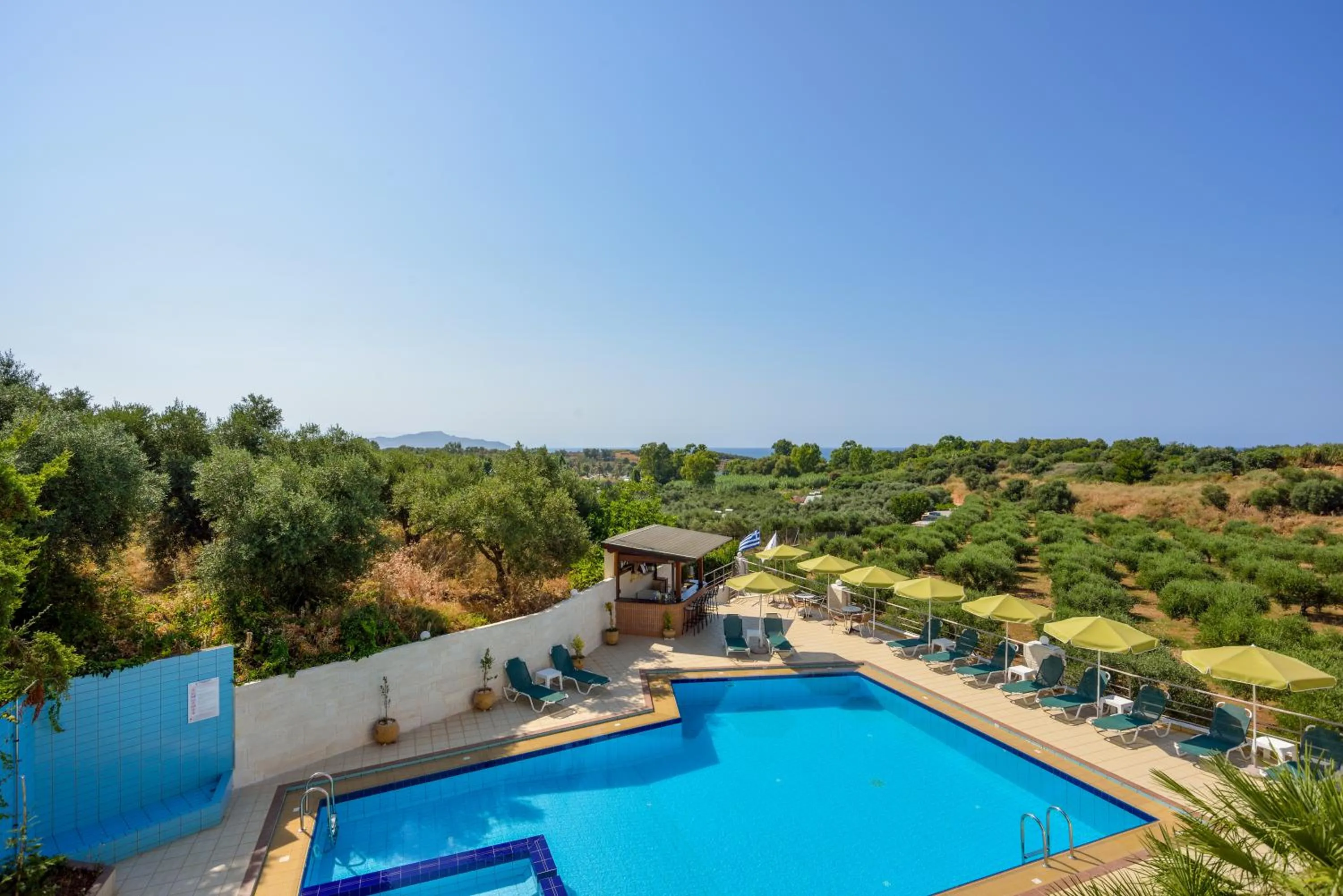 Pool view in Poseidon Apartments