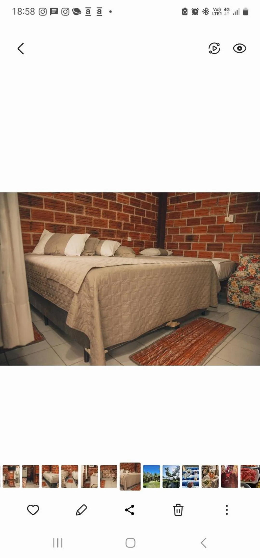 Bed in A Ilha Verde Hotel Pousada na Praia