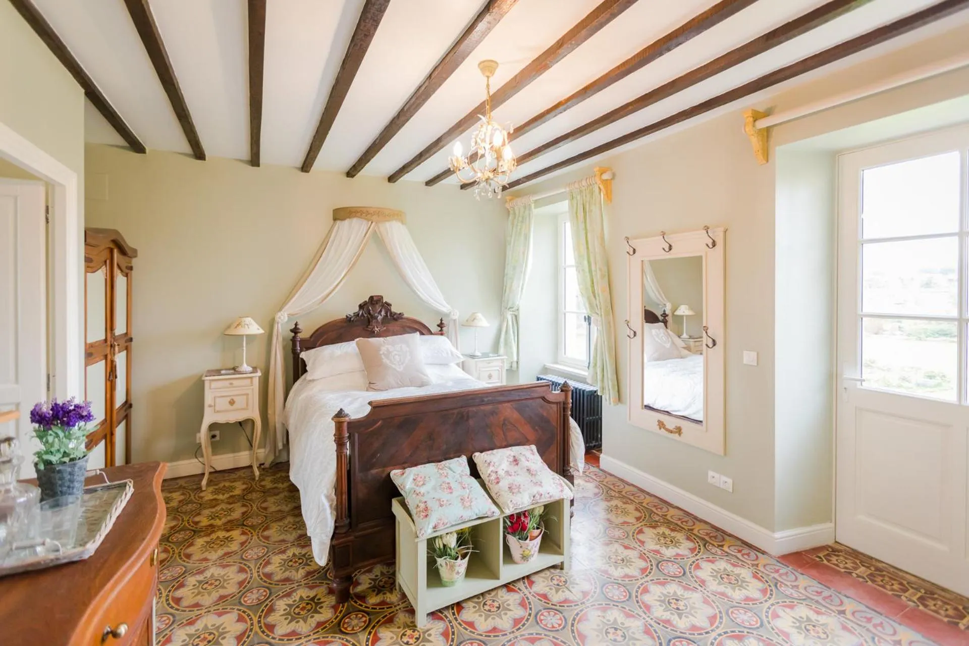 Bed in The Old Farm of Amfreville Chambre d' Hotes & Table d' Hotes