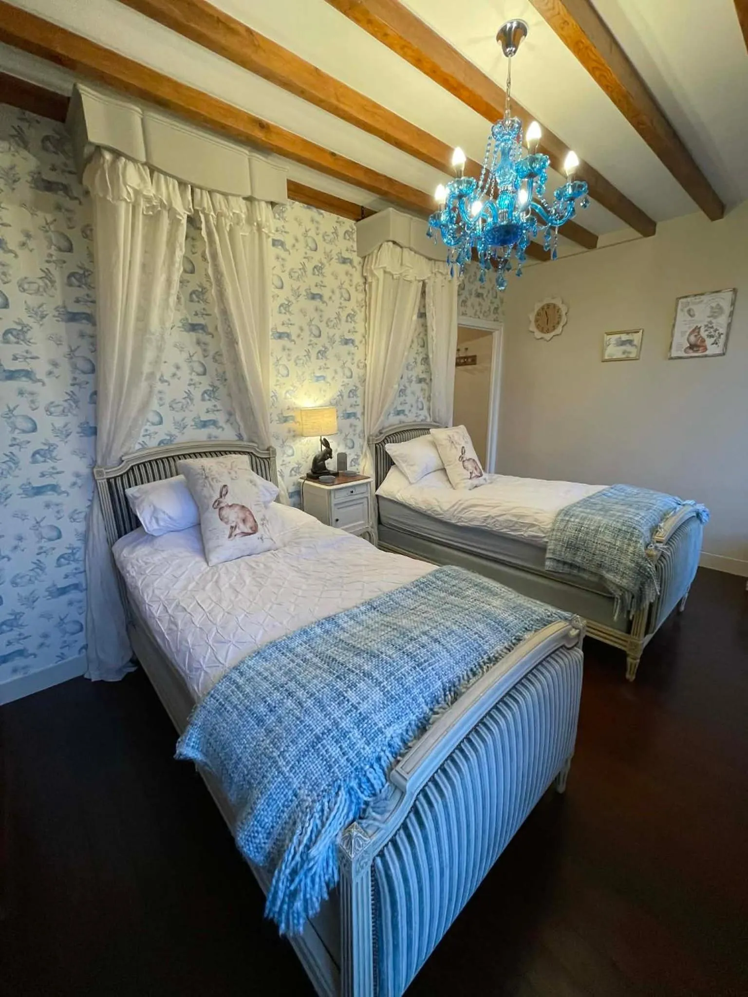 Bed in The Old Farm of Amfreville Chambre d' Hotes & Table d' Hotes