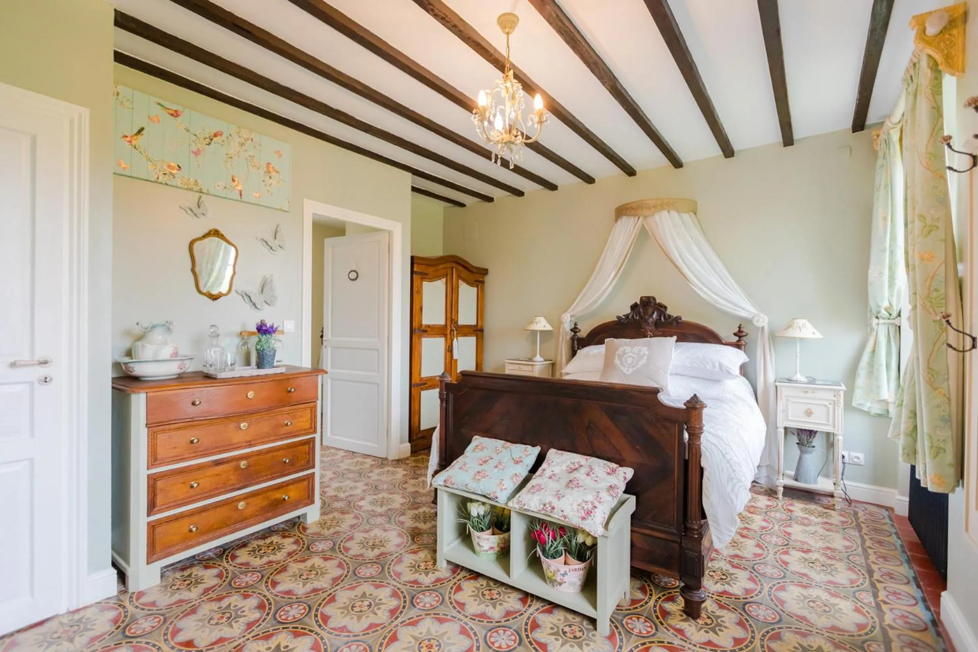 Bed in The Old Farm of Amfreville Chambre d' Hotes & Table d' Hotes