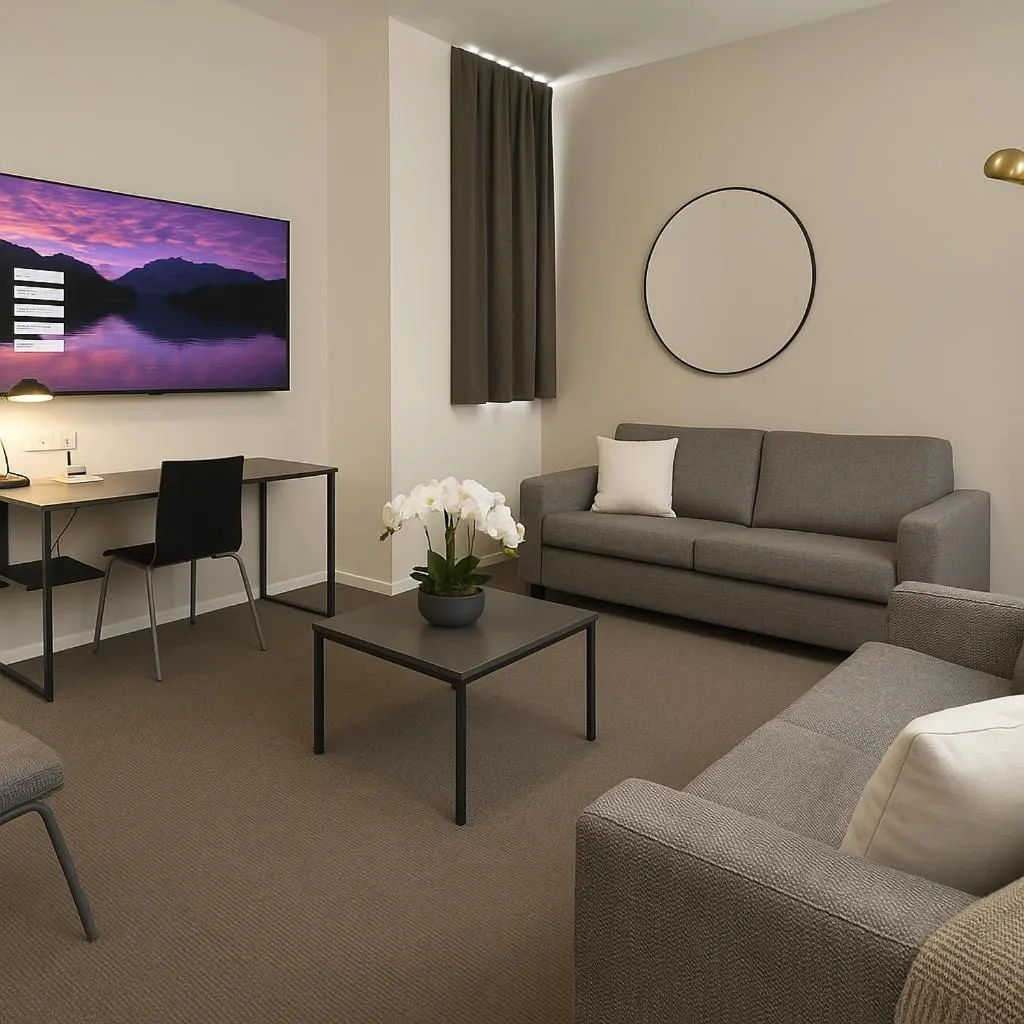 Living room in Quest New Plymouth CBD Apartment Hotel
