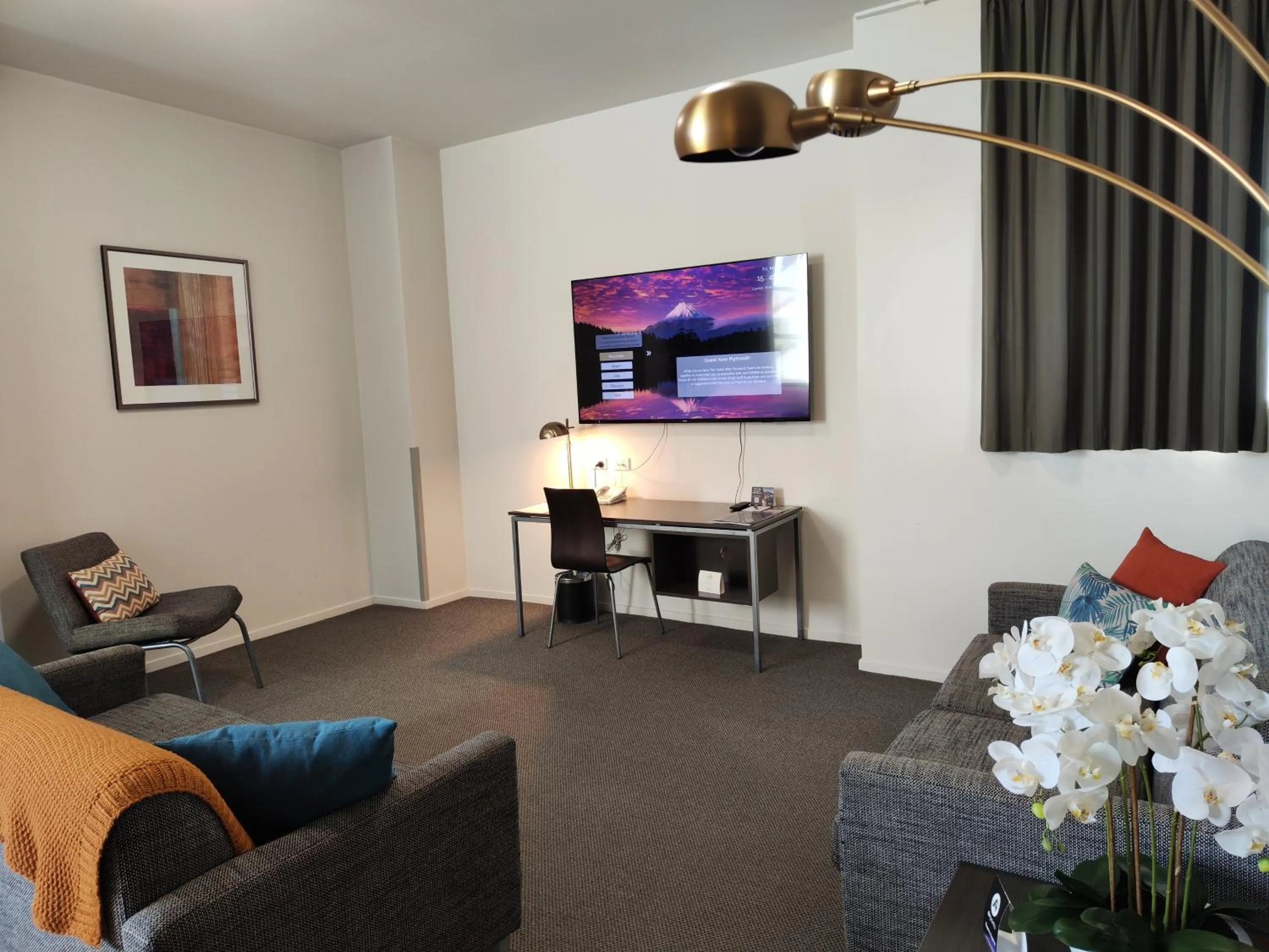 Living room in Quest New Plymouth CBD Apartment Hotel