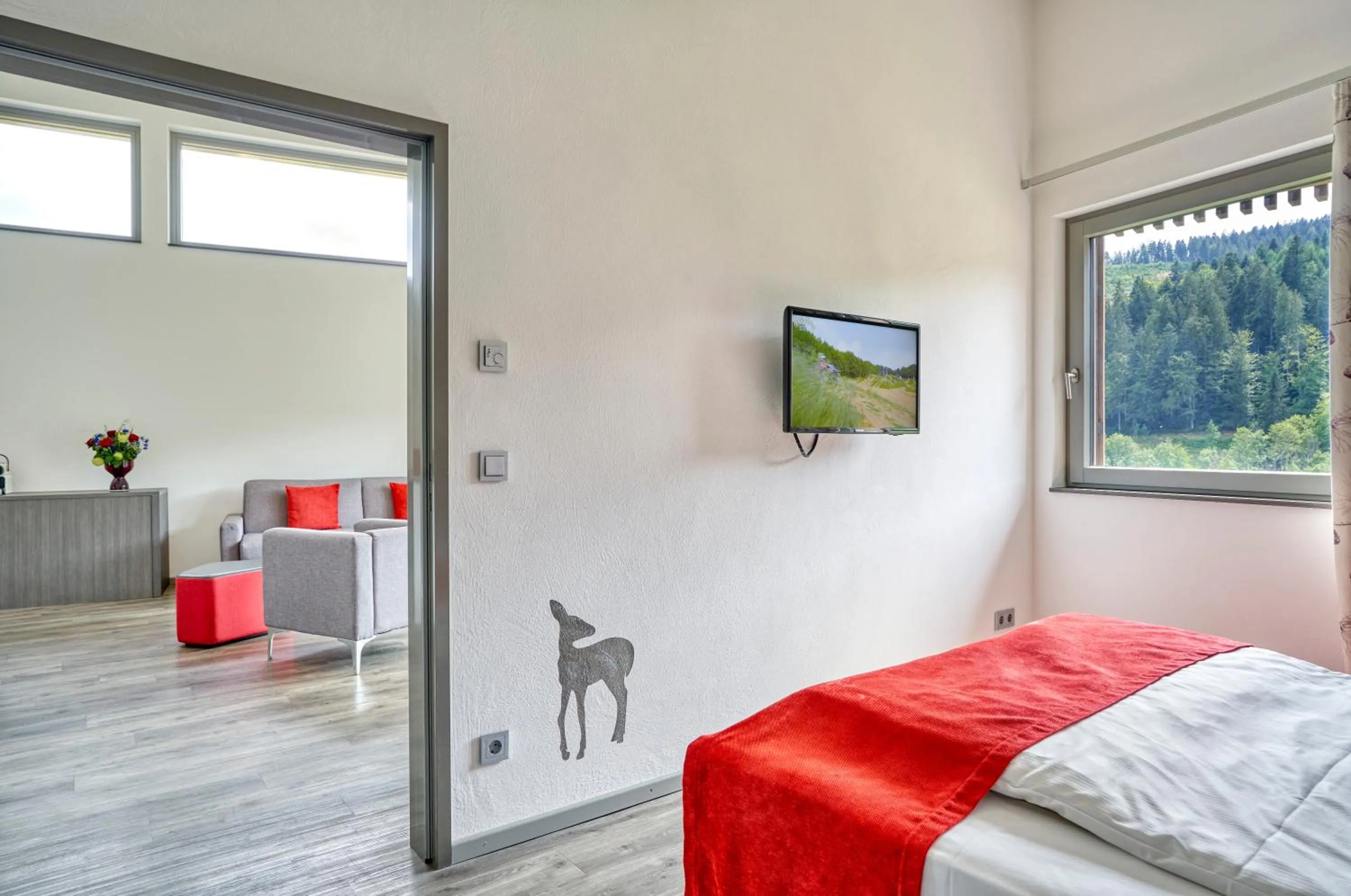 Bedroom, Bed in Hotel Traube Tonbach