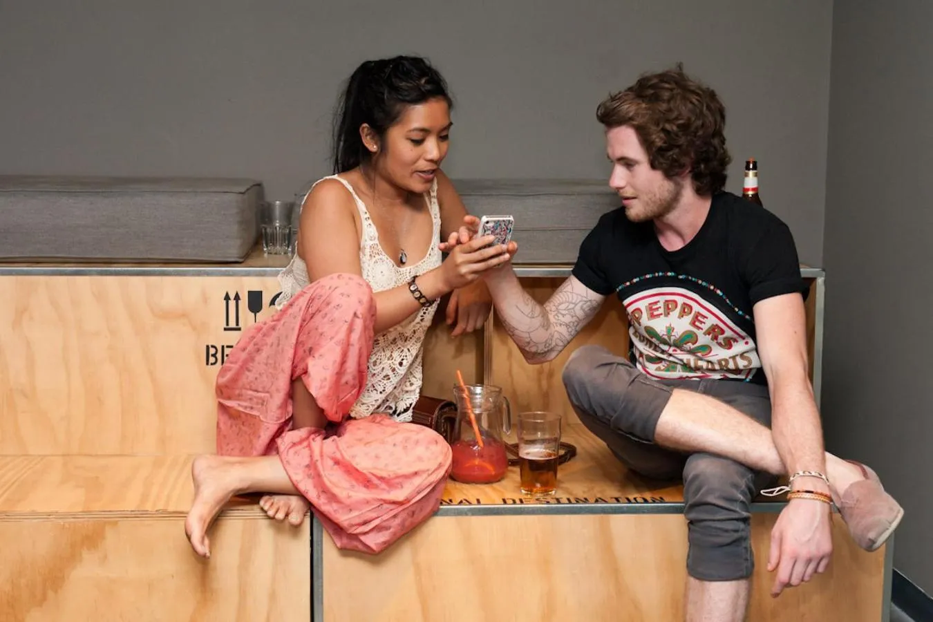 Communal lounge/ TV room in St Christopher's Inn Barcelona