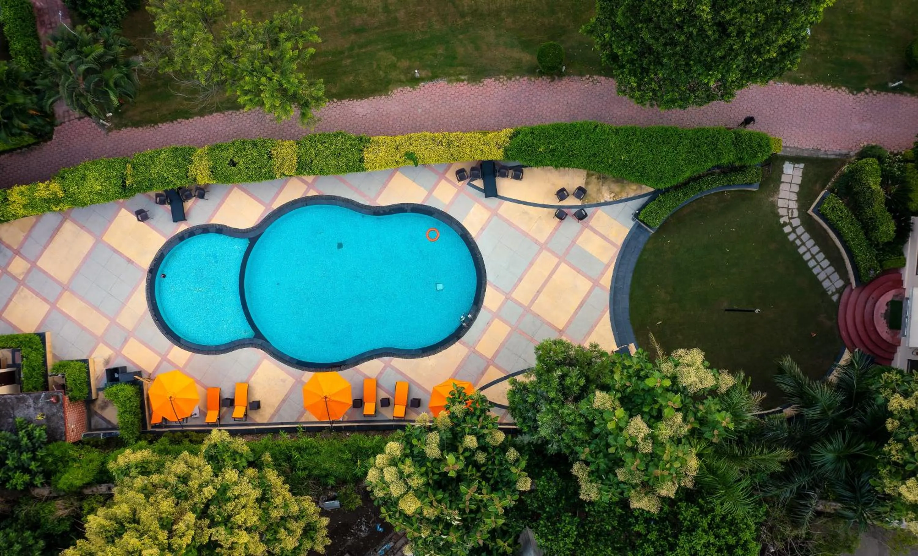 Pool view in Manu Maharani Resort