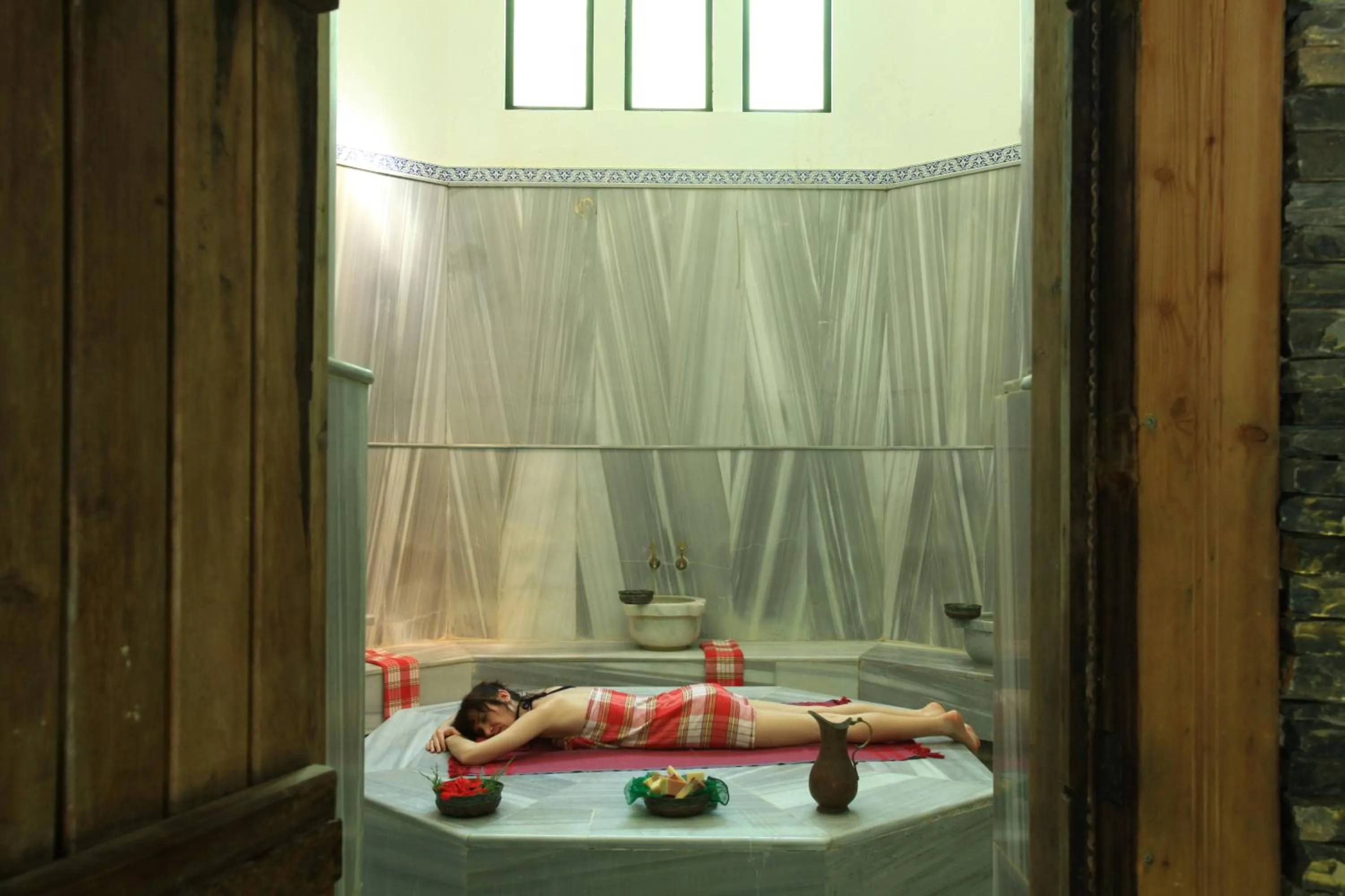 Steam room in Zeytinada Hotel