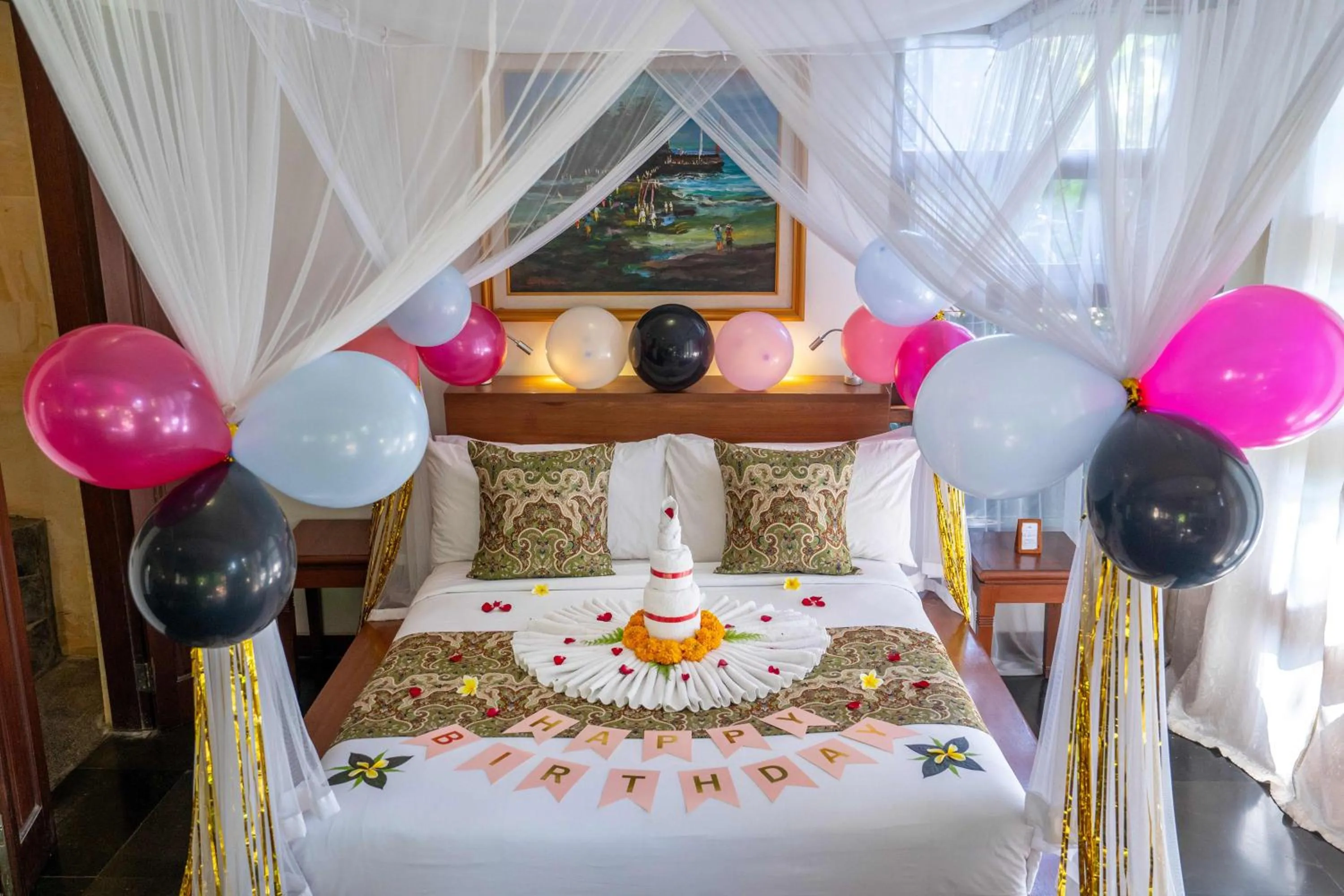 Bed in Aryaswara Villa Ubud
