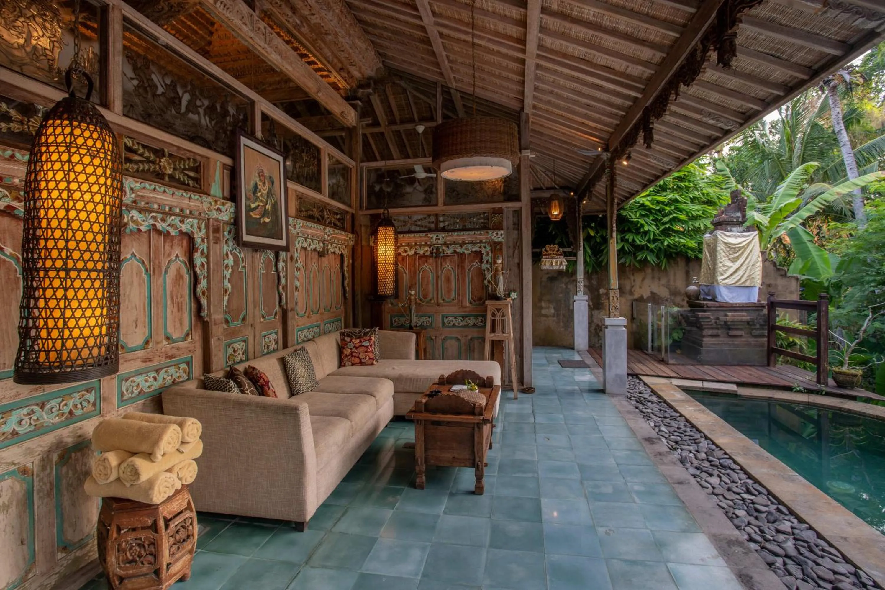 Seating area in Aryaswara Villa Ubud