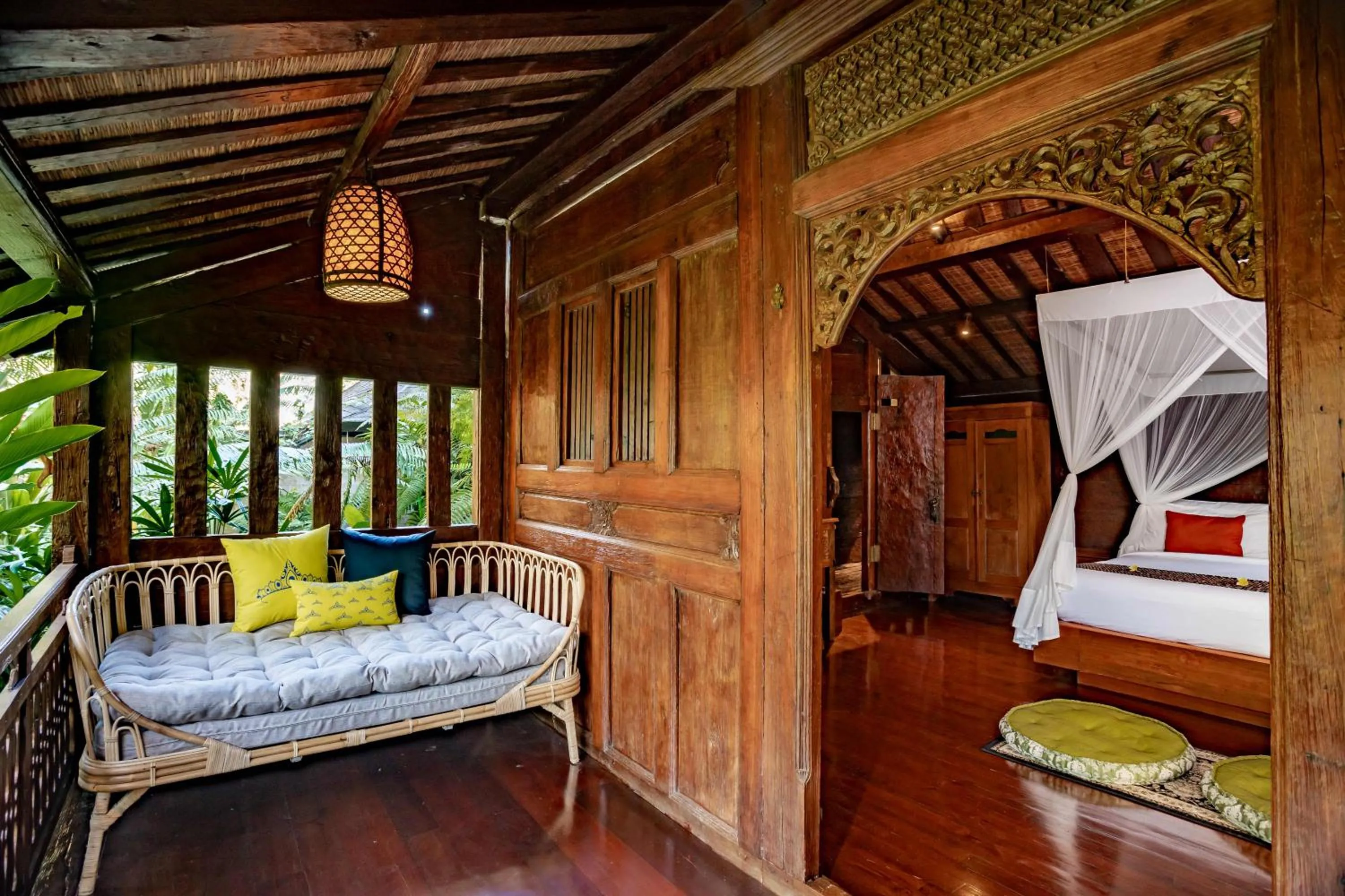 Balcony/Terrace, Bed in Aryaswara Villa Ubud