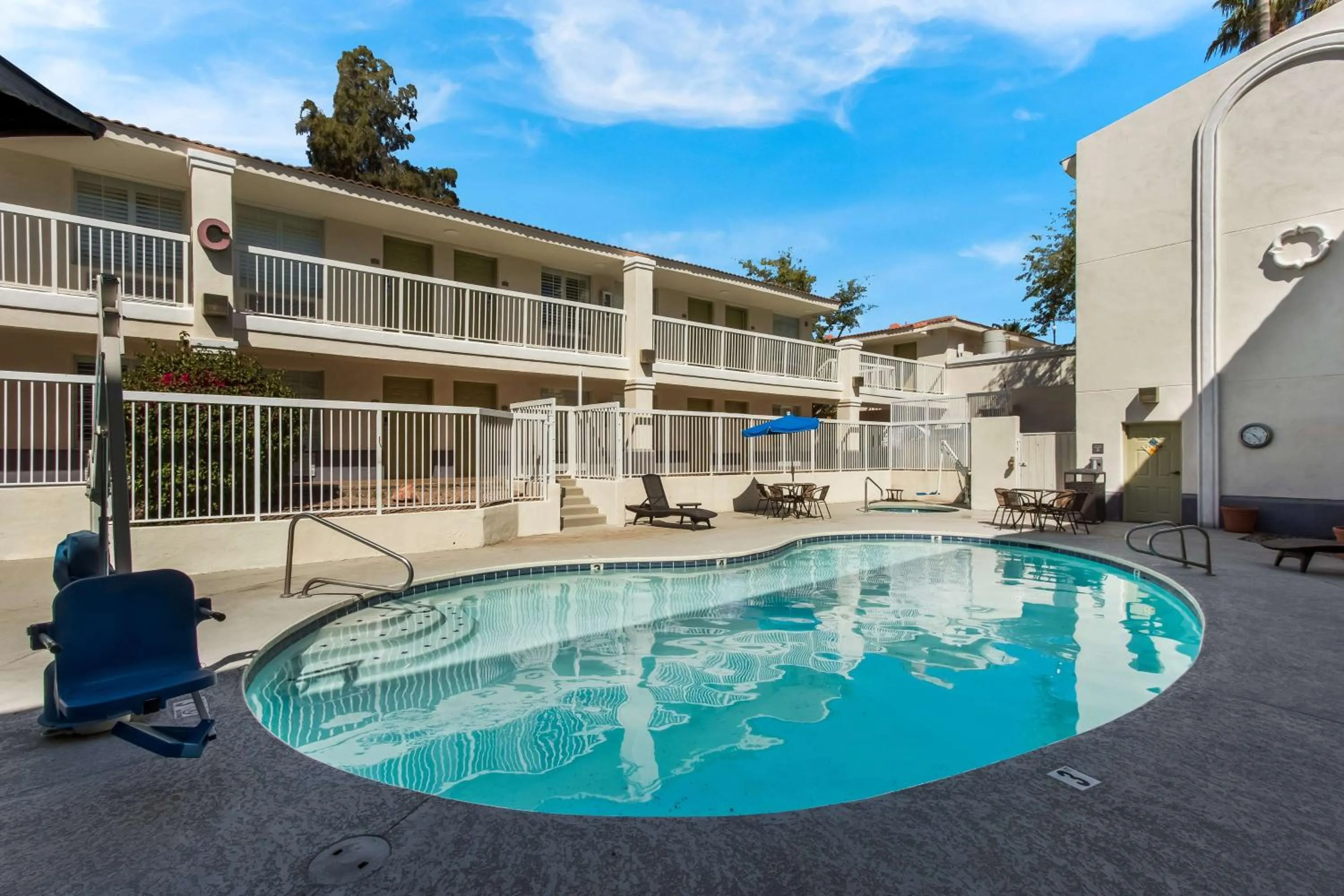 Pool view in SureStay Plus Hotel by Best Western Tempe University