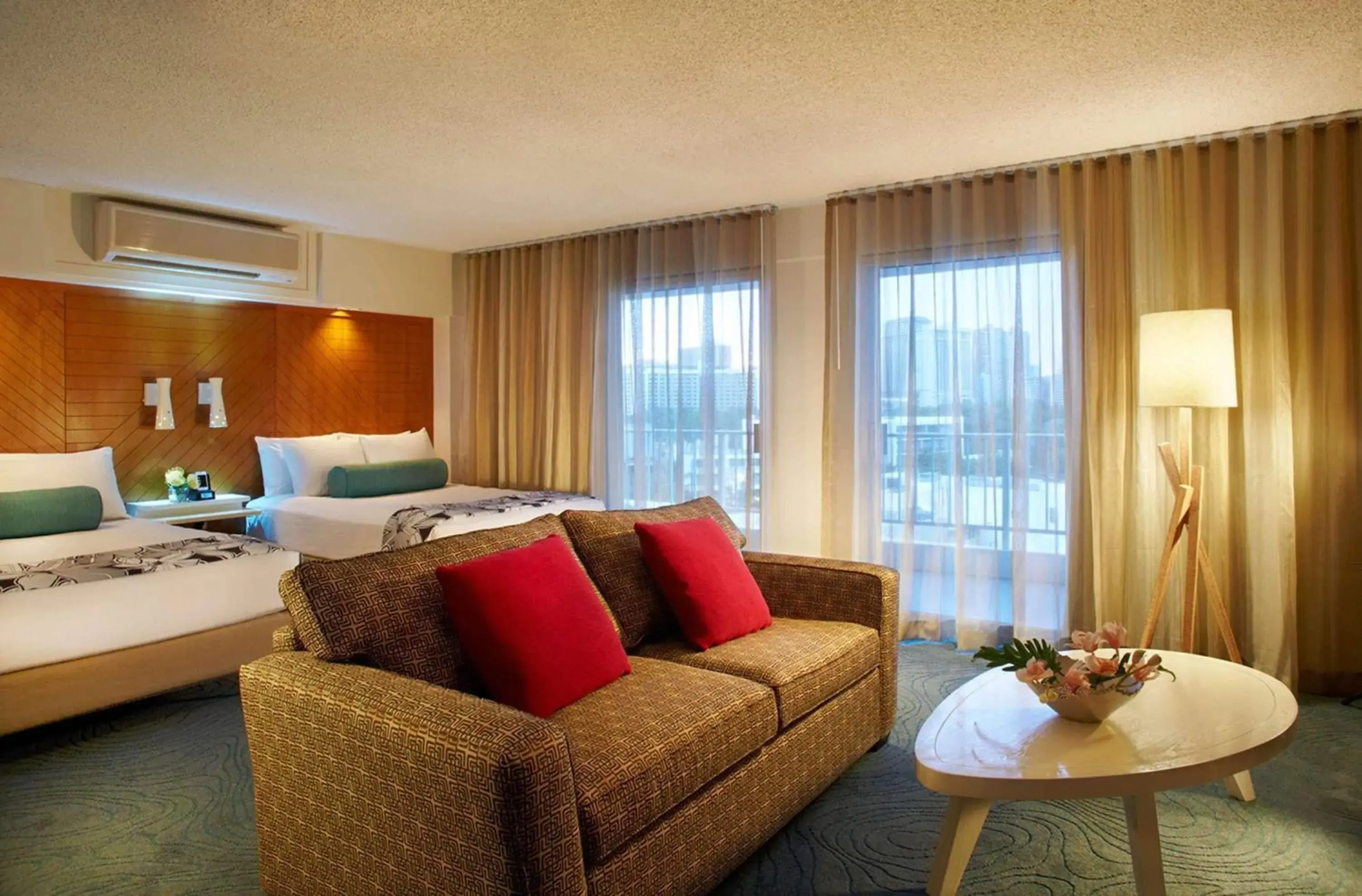 Junior Suite Two Double Beds + Sofa Bed with Kitchenette in Oasis Hotel Waikiki Junior Suite Two Double Beds + Sofa Bed with Kitchenette in Oasis Hotel Waikiki