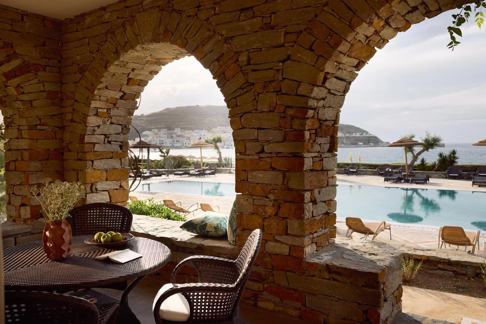 Pool view in Porto Kea Suites by Sandglass